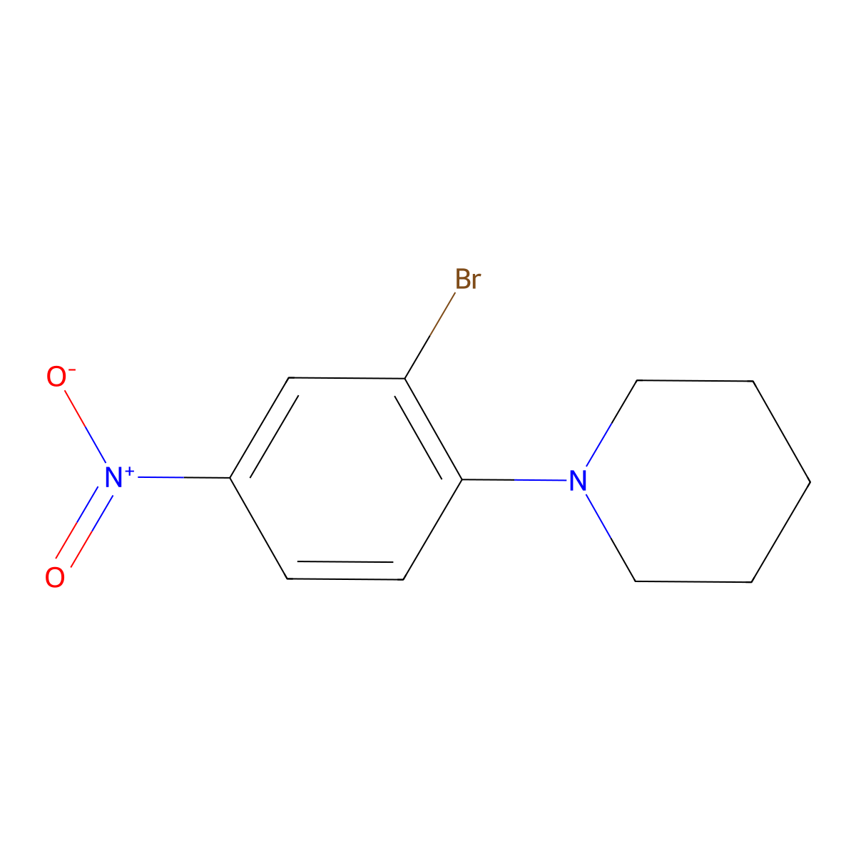 1-(2-Bromo-4-nitrophenyl)piperidine molecular structure, CAS 1260658-32-9