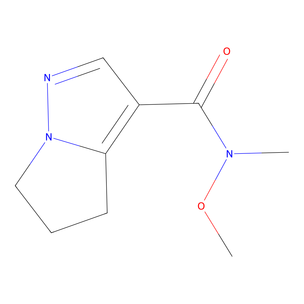 N-methoxy-N-methyl-5,6-dihydro-4H-pyrrolo[1,2-b]pyrazole-3-carboxamide molecular structure, CAS 1260658-46-5