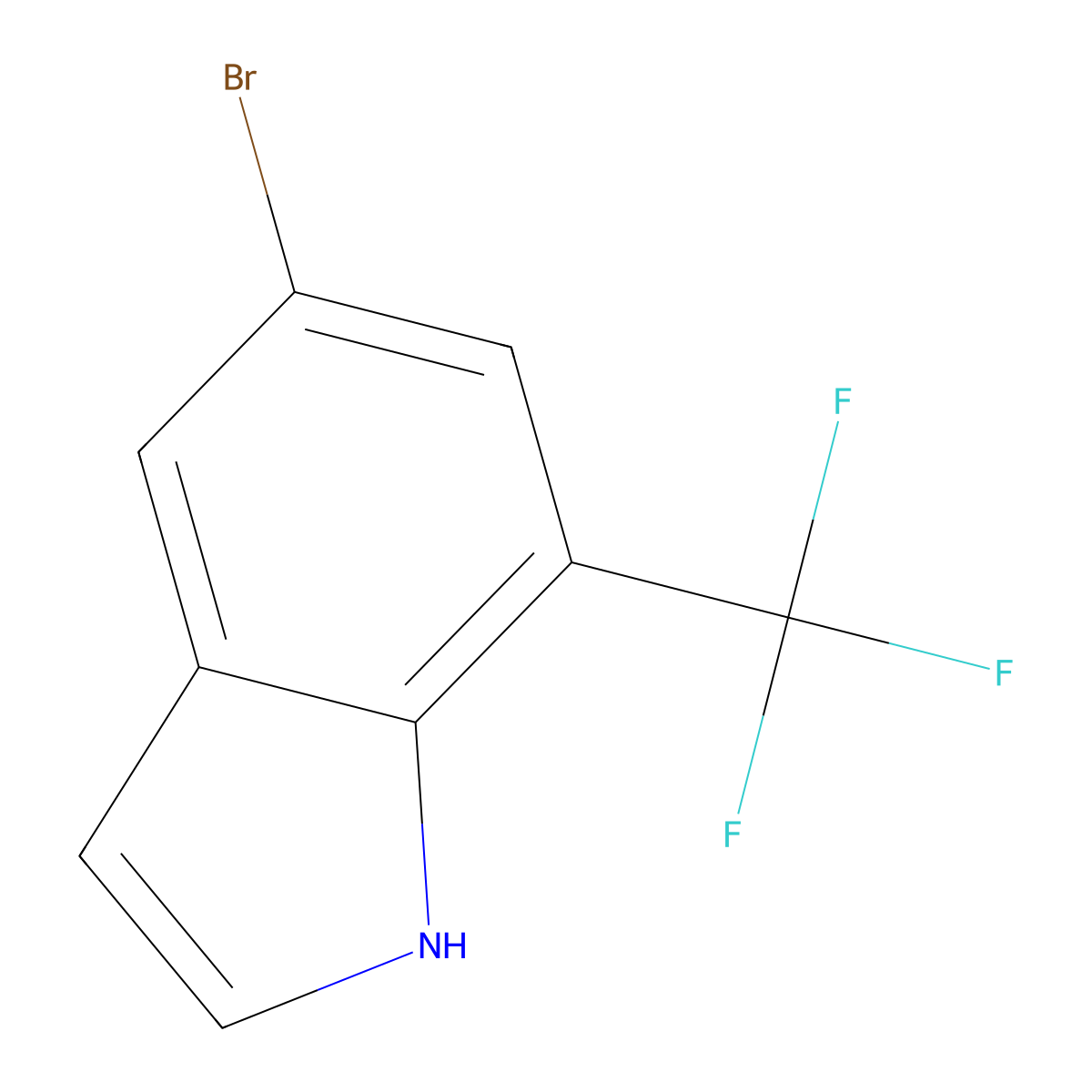 5-Bromo-7-(trifluoromethyl)-1H-indole molecular structure, CAS 1260658-60-3