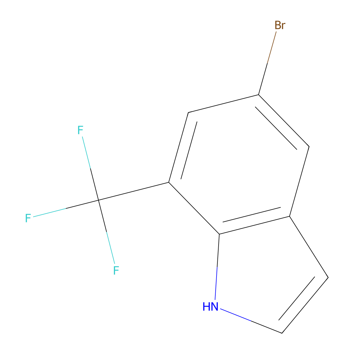 5-Bromo-7-(trifluoromethyl)-1H-indole molecular structure, CAS 1260658-60-3