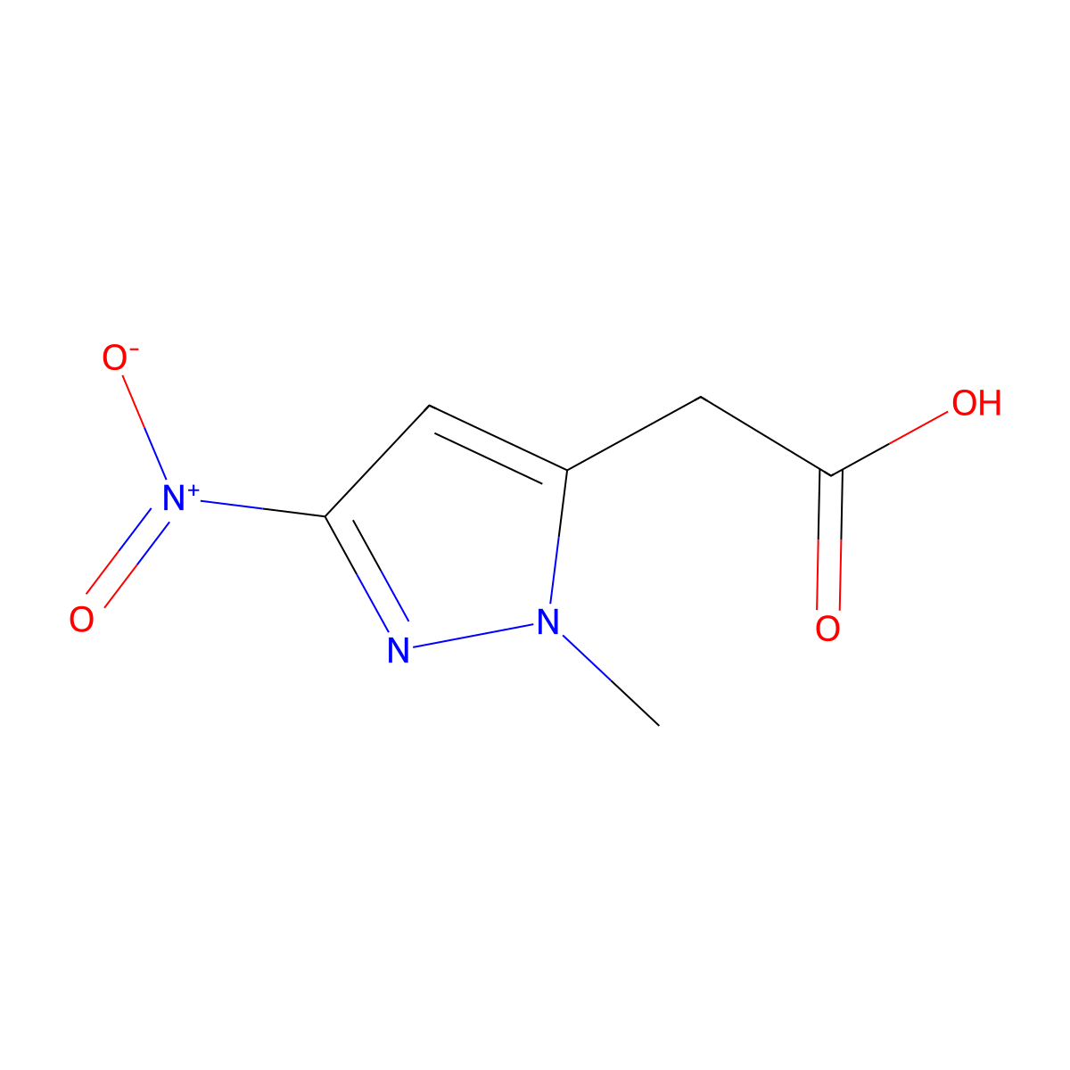 (1-methyl-3-nitro-1H-pyrazol-5-yl)acetic acid molecular structure, CAS 1260658-89-6