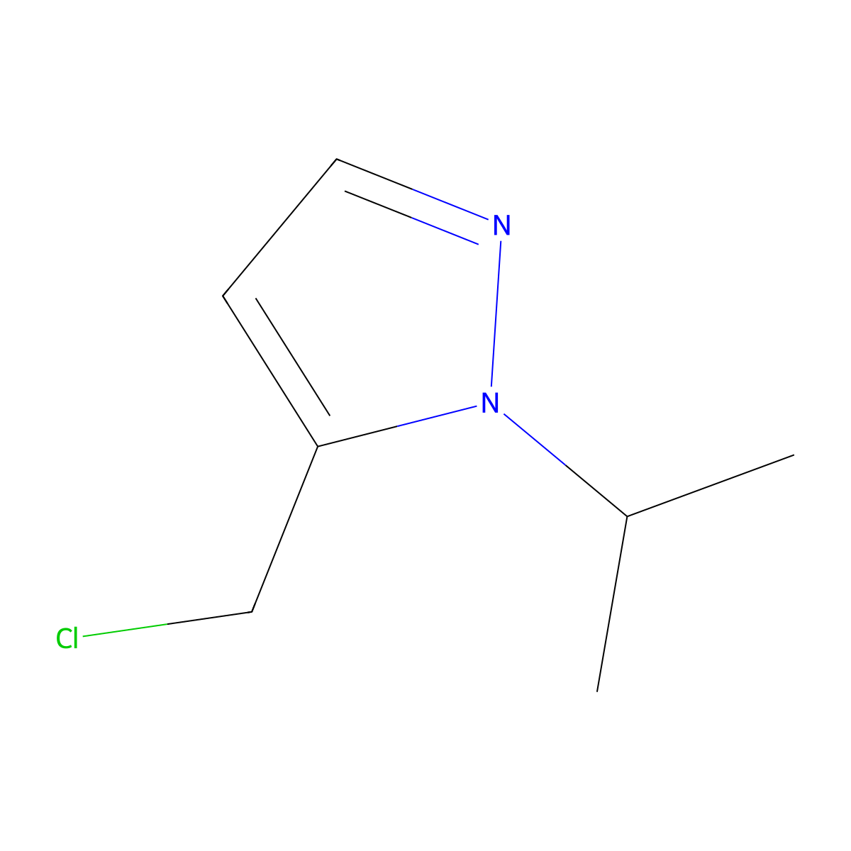 1H-Pyrazole, 5-(chloromethyl)-1-(1-methylethyl)- molecular structure, CAS 1260658-90-9