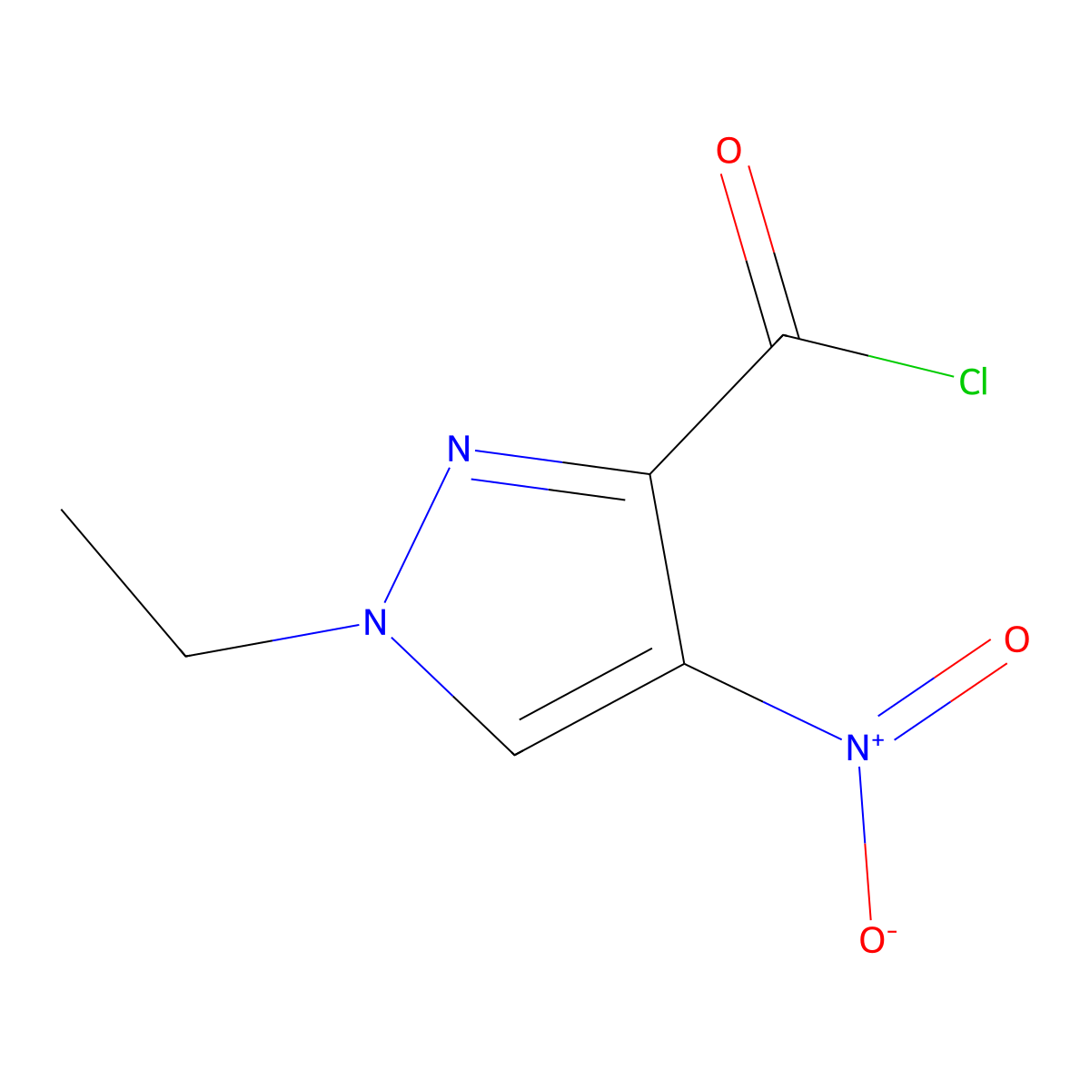 1-ethyl-4-nitro-1H-pyrazole-3-carbonyl chloride molecular structure, CAS 1260658-93-2