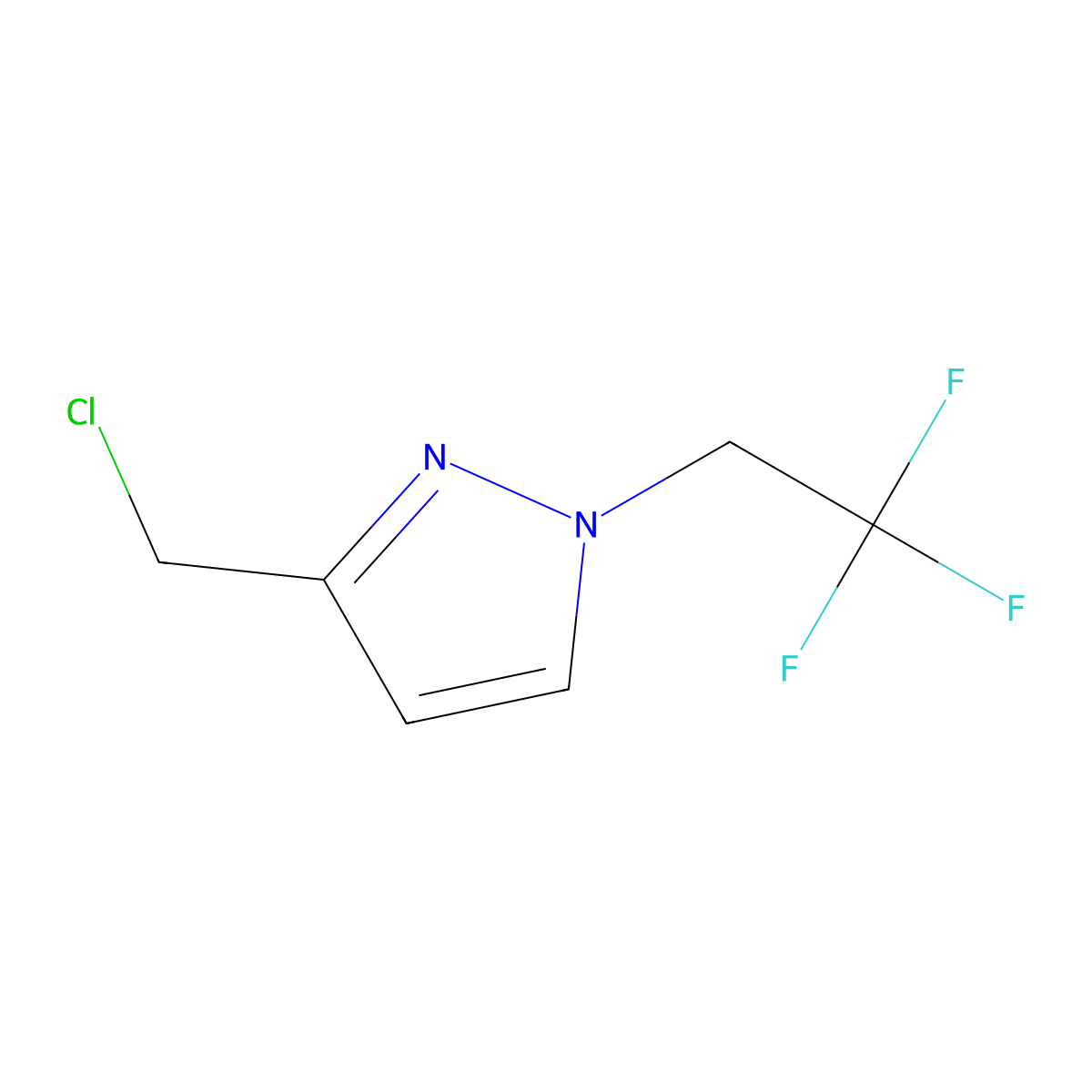 3-(Chloromethyl)-1-(2,2,2-trifluoroethyl)-1H-pyrazole molecular structure, CAS 1260658-95-4