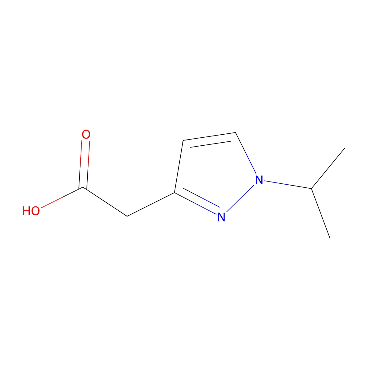 2-[1-(propan-2-yl)-1H-pyrazol-3-yl]acetic acid molecular structure, CAS 1260658-97-6