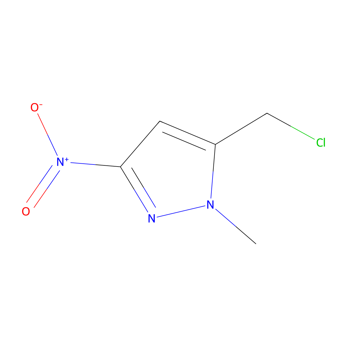 5-(chloromethyl)-1-methyl-3-nitro-1H-pyrazole molecular structure, CAS 1260659-05-9