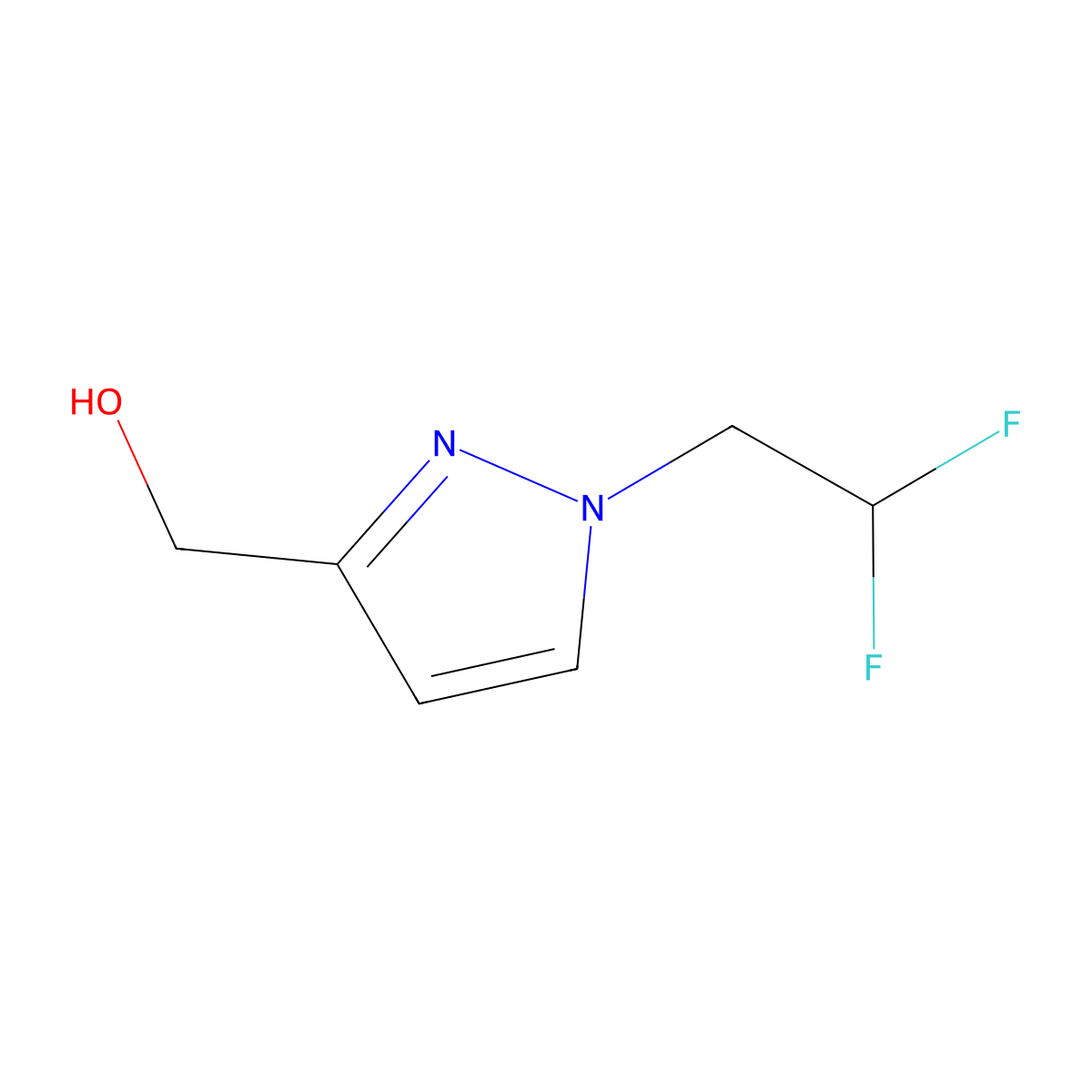 (1-(2,2-difluoroethyl)-1H-pyrazol-3-yl)methanol molecular structure, CAS 1260659-08-2