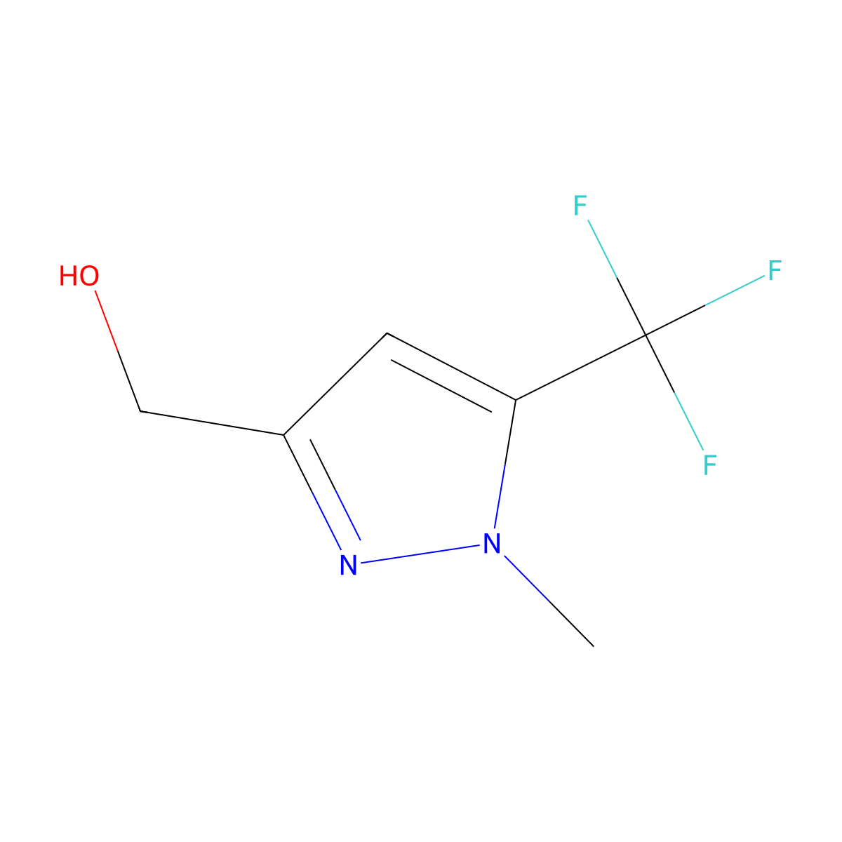 1-Methyl-5-(trifluoromethyl)-1H-pyrazole-3-methanol molecular structure, CAS 1260659-13-9