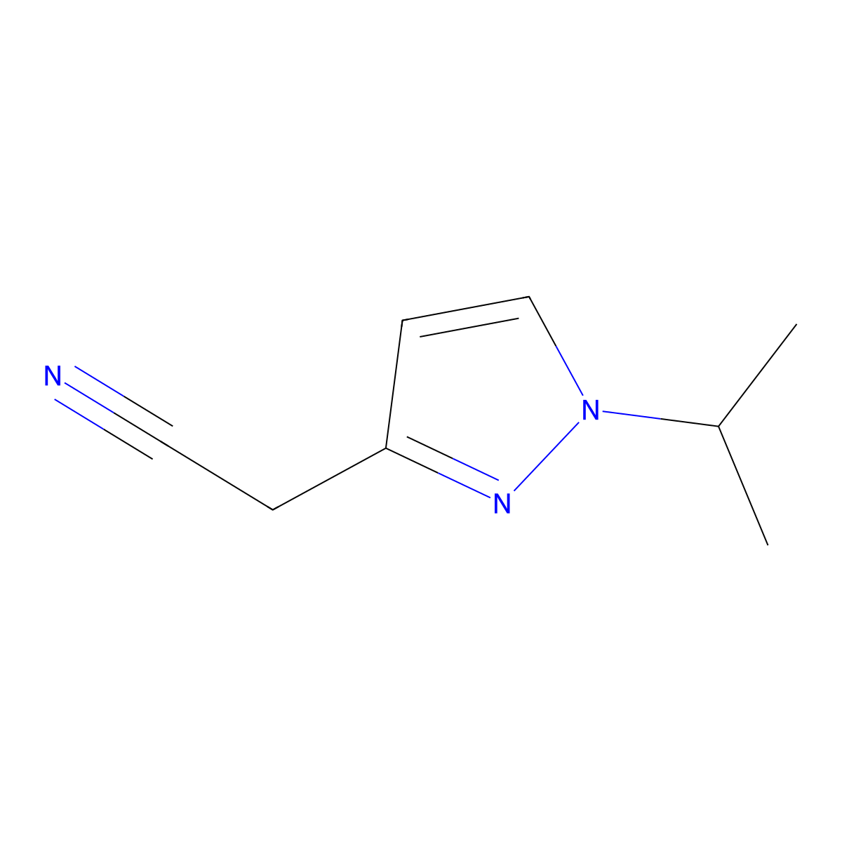 2-[1-(propan-2-yl)-1H-pyrazol-3-yl]acetonitrile molecular structure, CAS 1260659-17-3