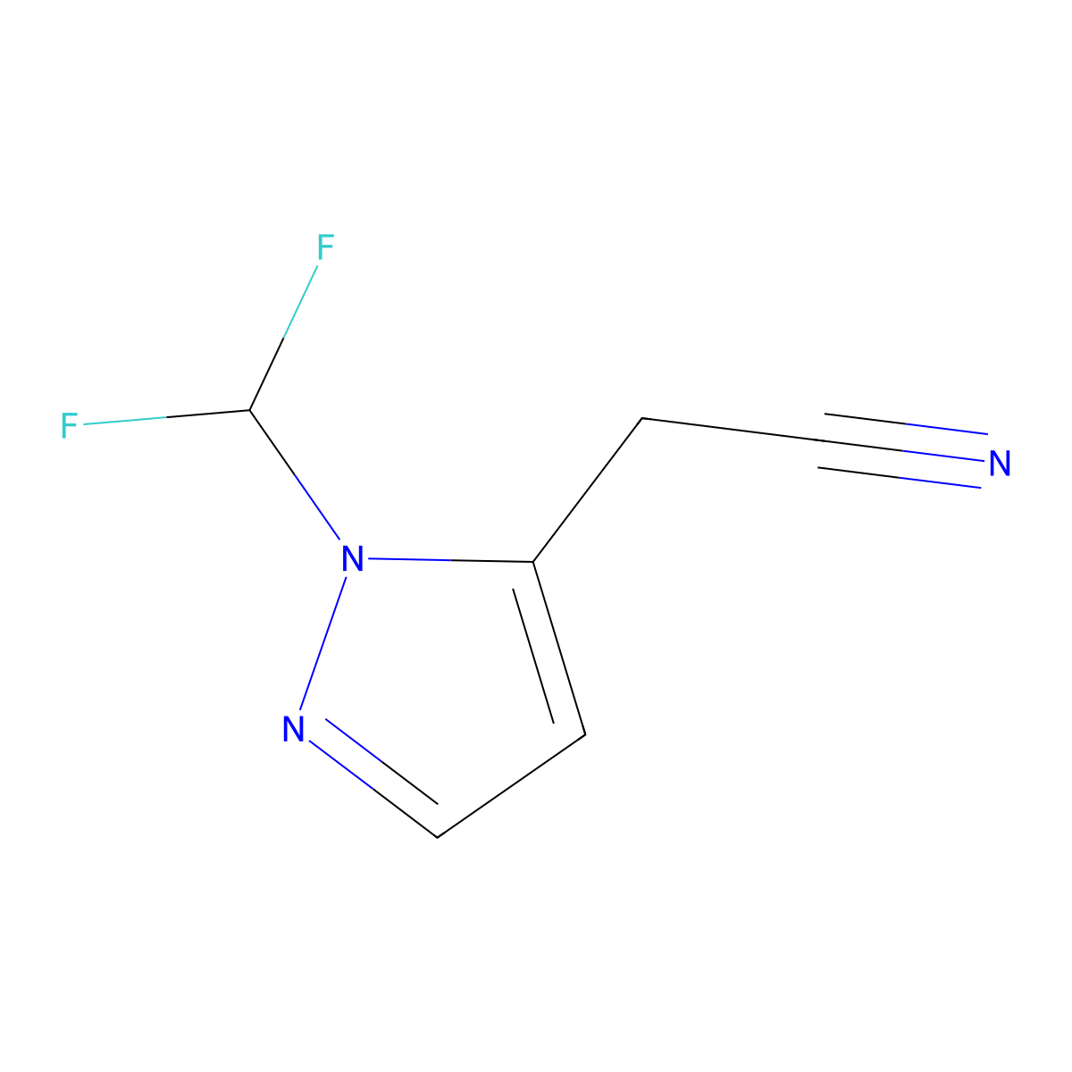 2-(1-(Difluoromethyl)-1H-pyrazol-5-yl)acetonitrile molecular structure, CAS 1260659-20-8