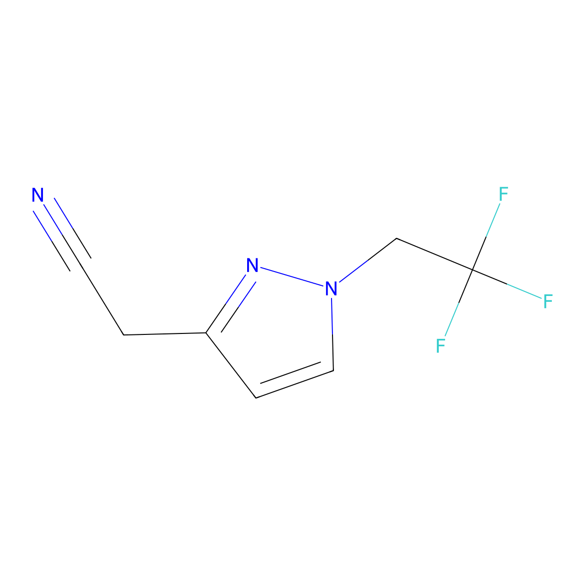 2-(1-(2,2,2-Trifluoroethyl)-1H-pyrazol-3-yl)acetonitrile molecular structure, CAS 1260659-23-1