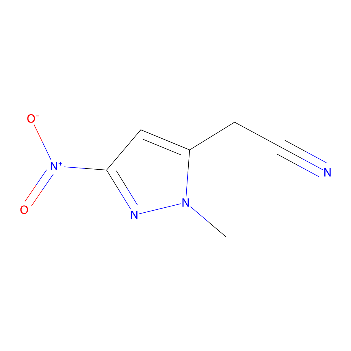 2-(1-Methyl-3-nitro-1H-pyrazol-5-yl)acetonitrile molecular structure, CAS 1260659-25-3