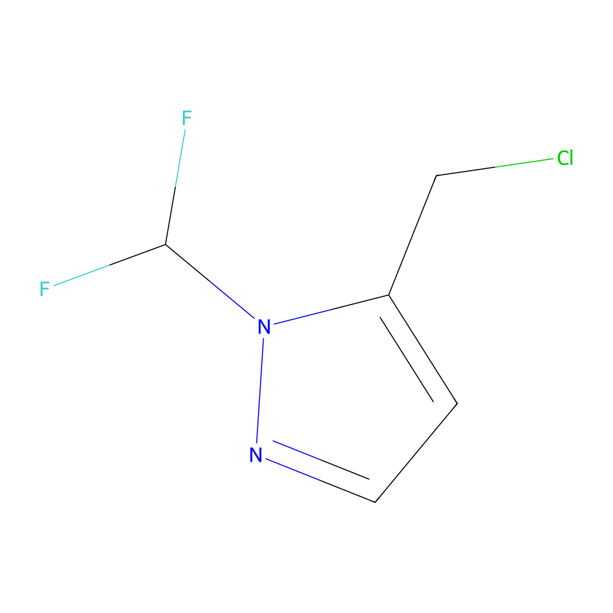 5-(Chloromethyl)-1-(difluoromethyl)-1H-pyrazole molecular structure, CAS 1260659-30-0