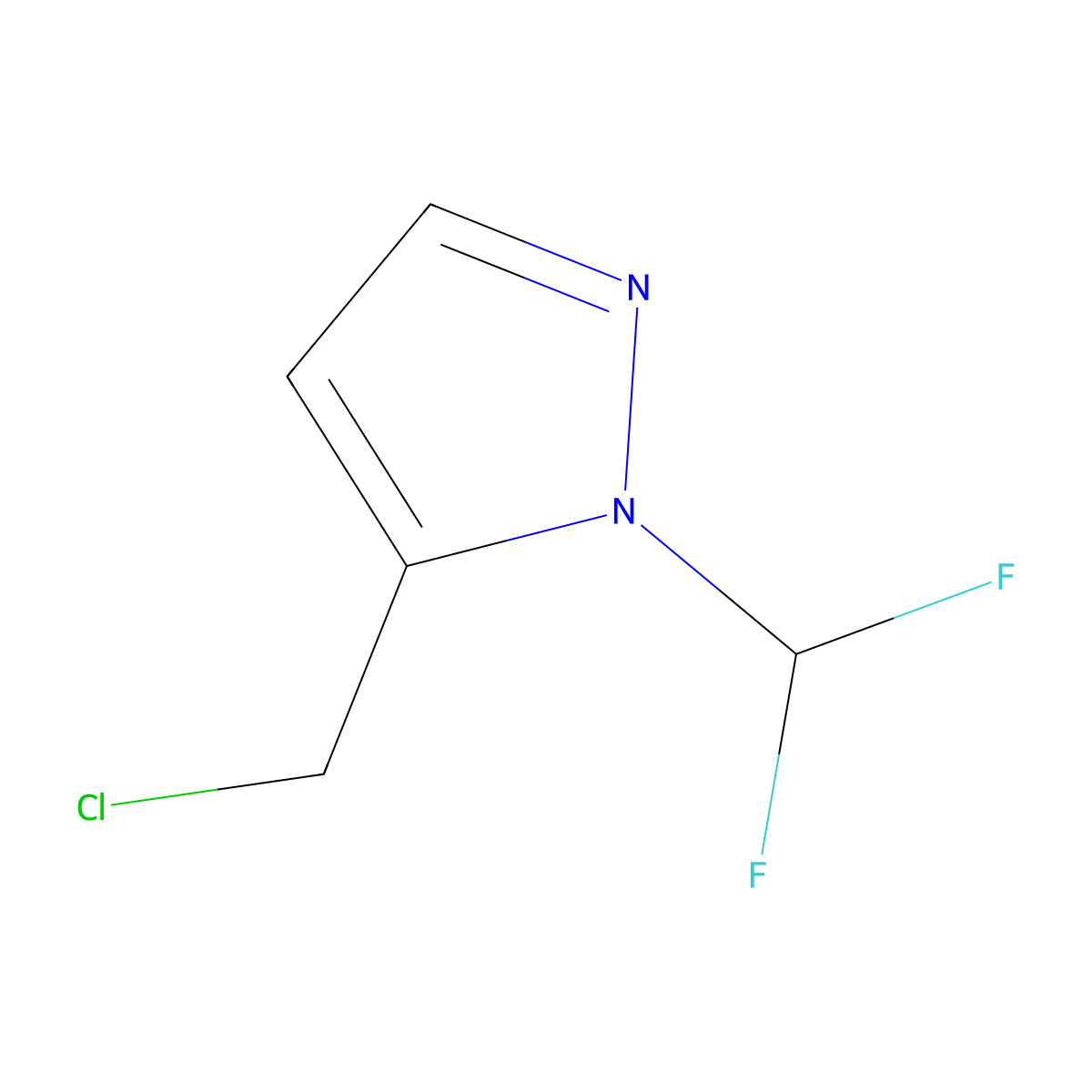 5-(Chloromethyl)-1-(difluoromethyl)-1H-pyrazole molecular structure, CAS 1260659-30-0