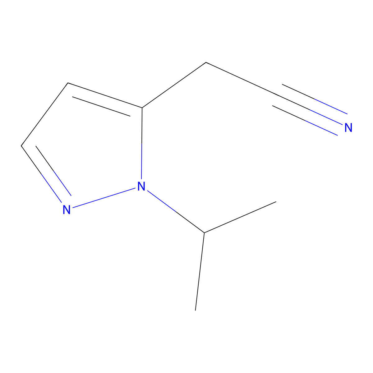 (1-isopropyl-1H-pyrazol-5-yl)acetonitrile molecular structure, CAS 1260659-36-6