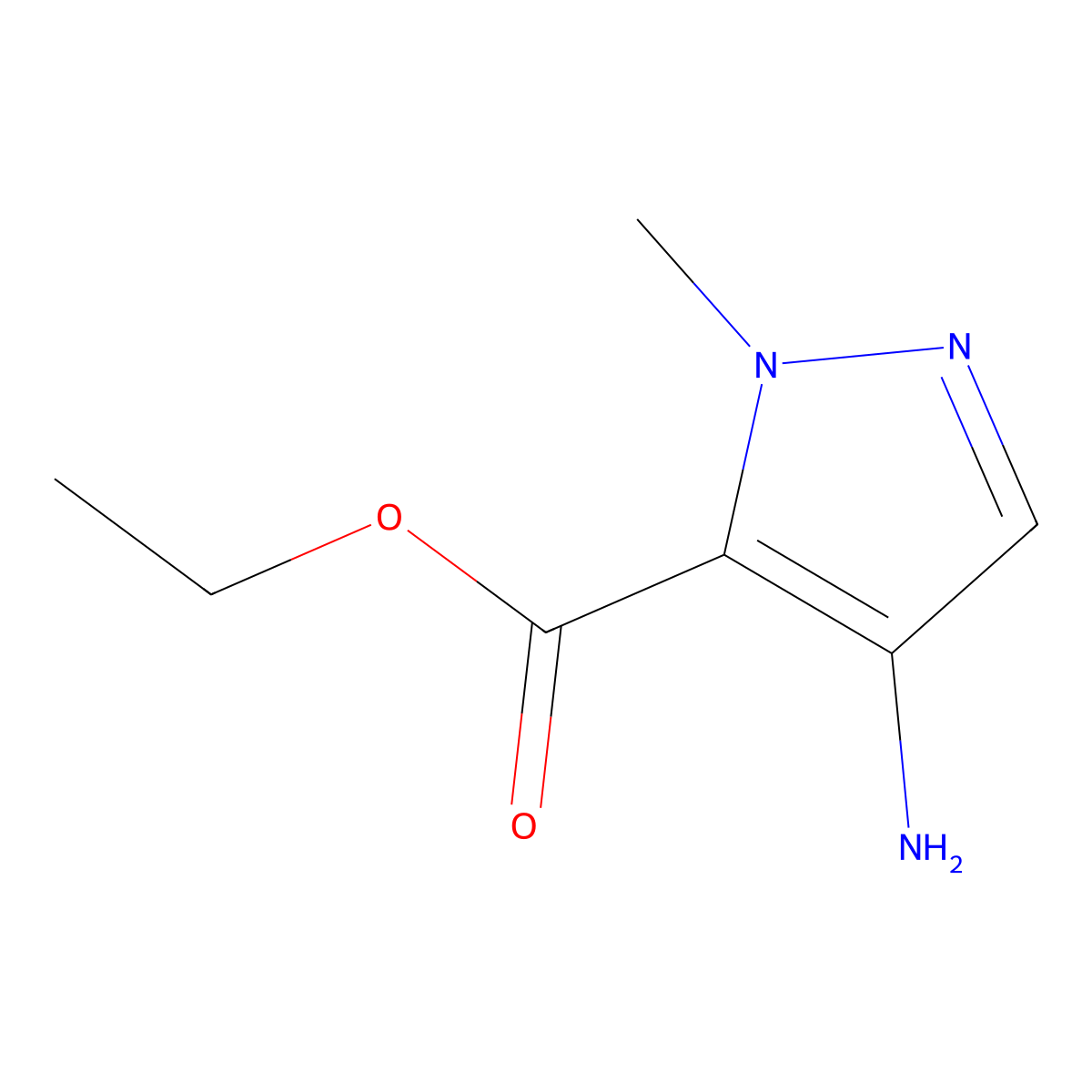 ethyl 4-amino-1-methyl-1H-pyrazole-5-carboxylate molecular structure, CAS 1260659-38-8