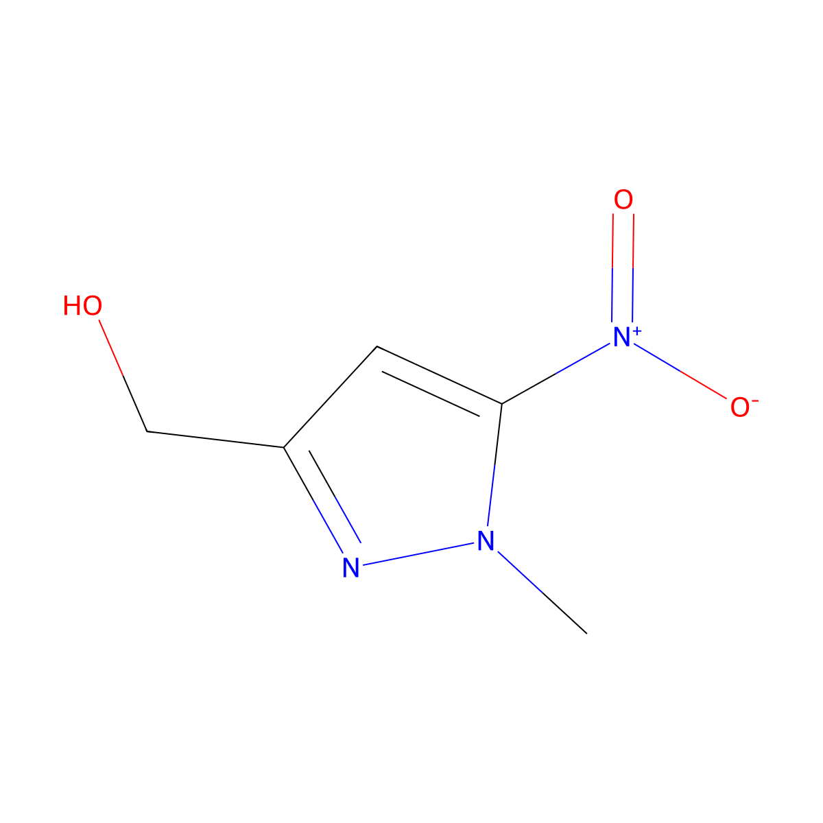 (1-methyl-5-nitro-1H-pyrazol-3-yl)methanol molecular structure, CAS 1260659-40-2