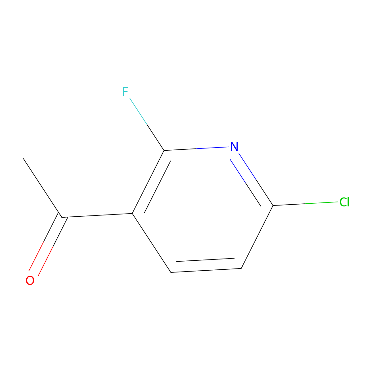 1-(6-Chloro-2-fluoropyridin-3-YL)ethanone molecular structure, CAS 1260663-13-5