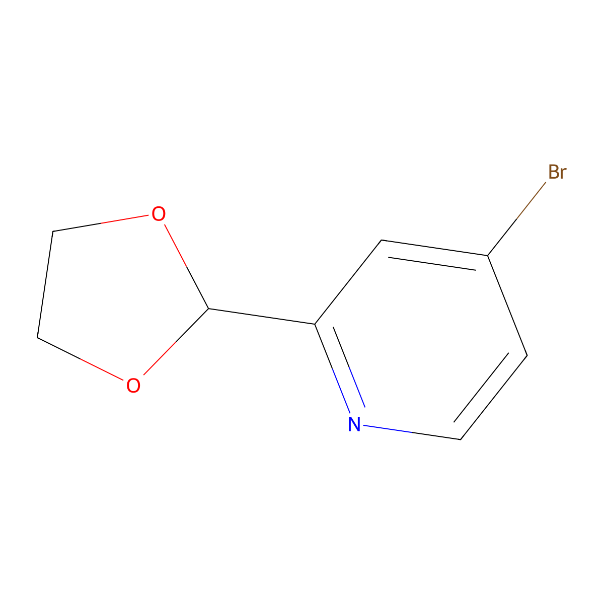 4-Bromo-2-(1,3-dioxolan-2-YL)pyridine molecular structure, CAS 1260663-27-1
