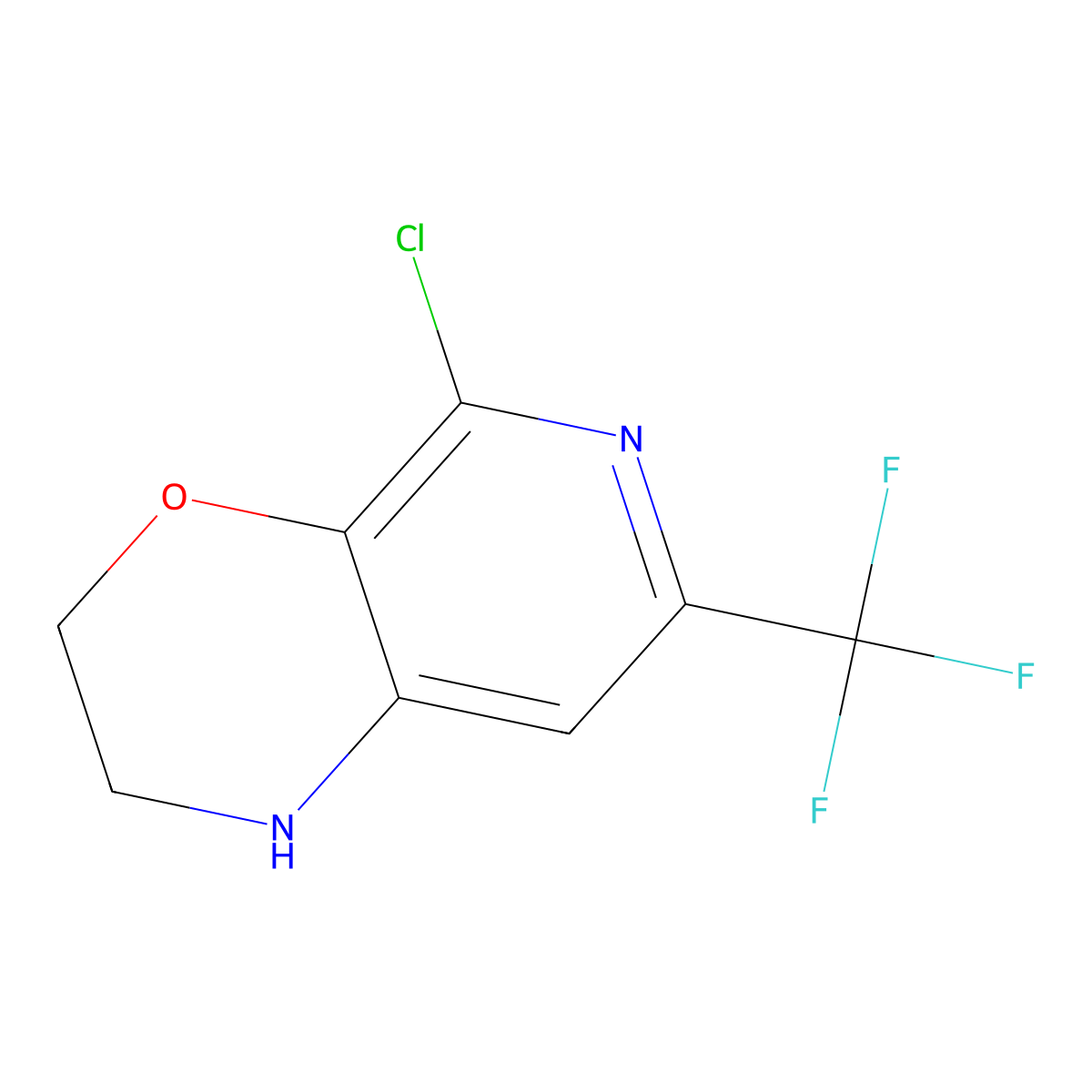 5-Chloro-7-(trifluoromethyl)-2,3-dihydro-1H-pyrido[3,4-B][1,4]oxazine molecular structure, CAS 1260663-29-3