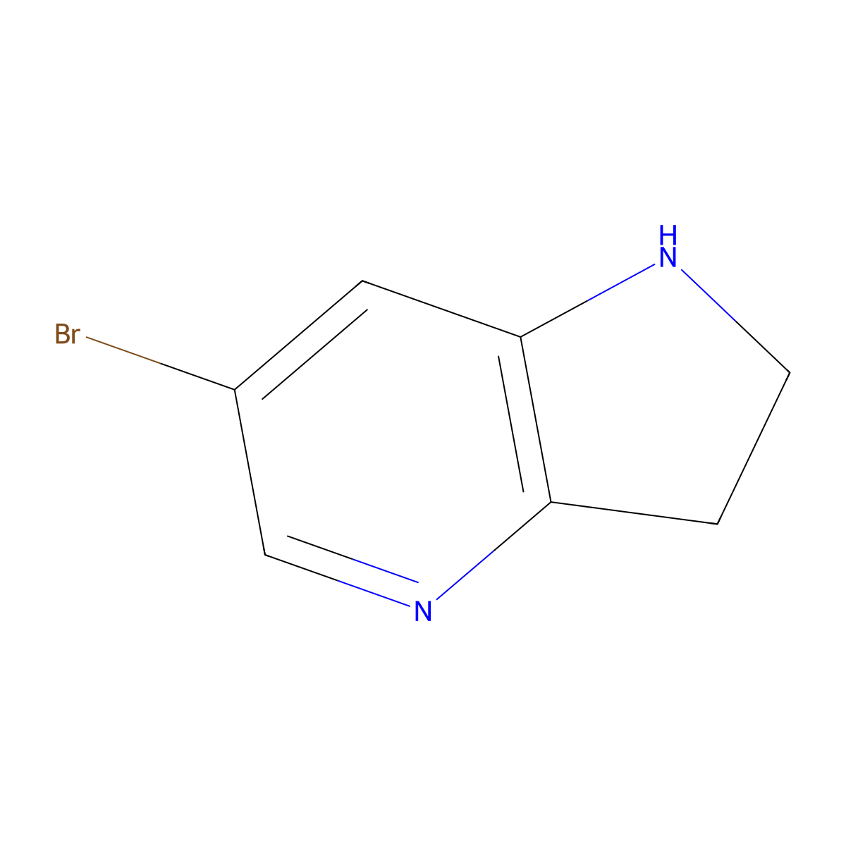 6-bromo-1H,2H,3H-pyrrolo[3,2-b]pyridine molecular structure, CAS 1260663-30-6