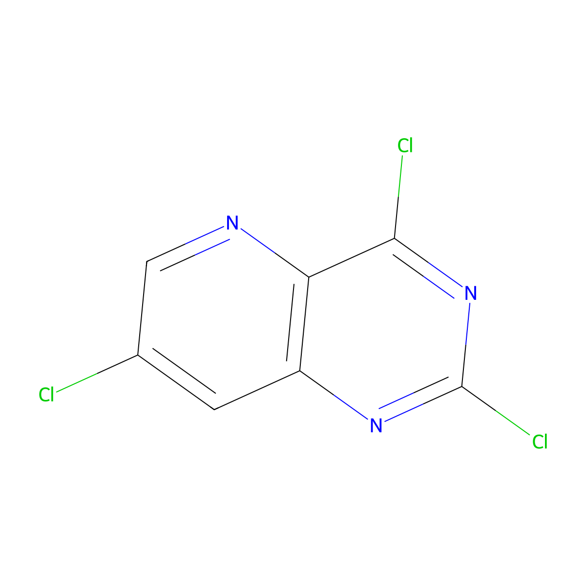 2,4,7-Trichloropyrido[3,2-D]pyrimidine molecular structure, CAS 1260663-38-4