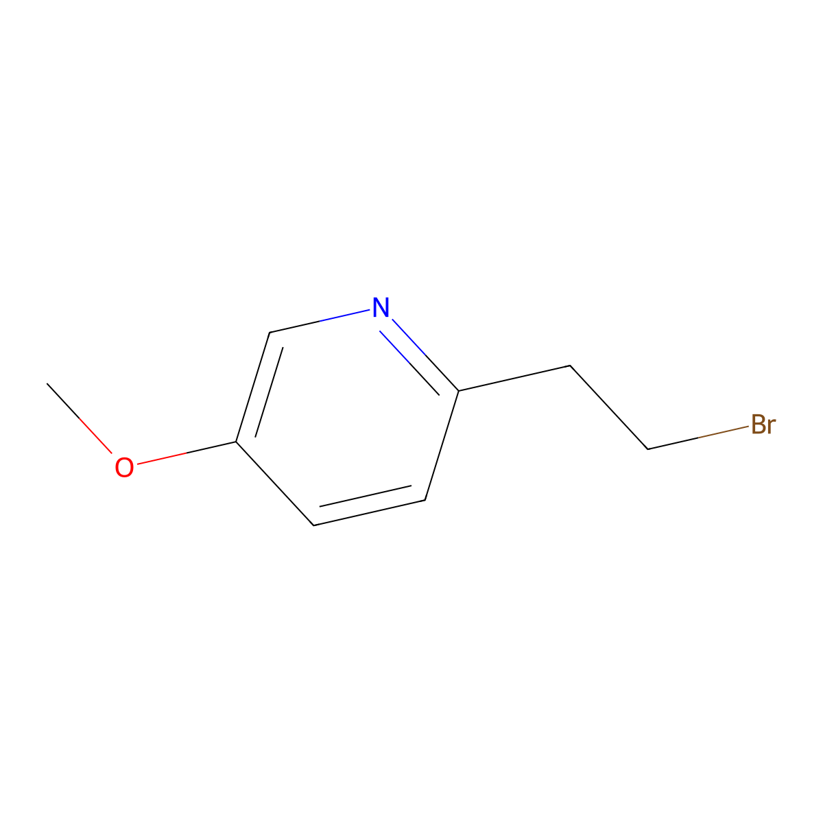 2-(2-Bromoethyl)-5-methoxypyridine molecular structure, CAS 1260663-55-5