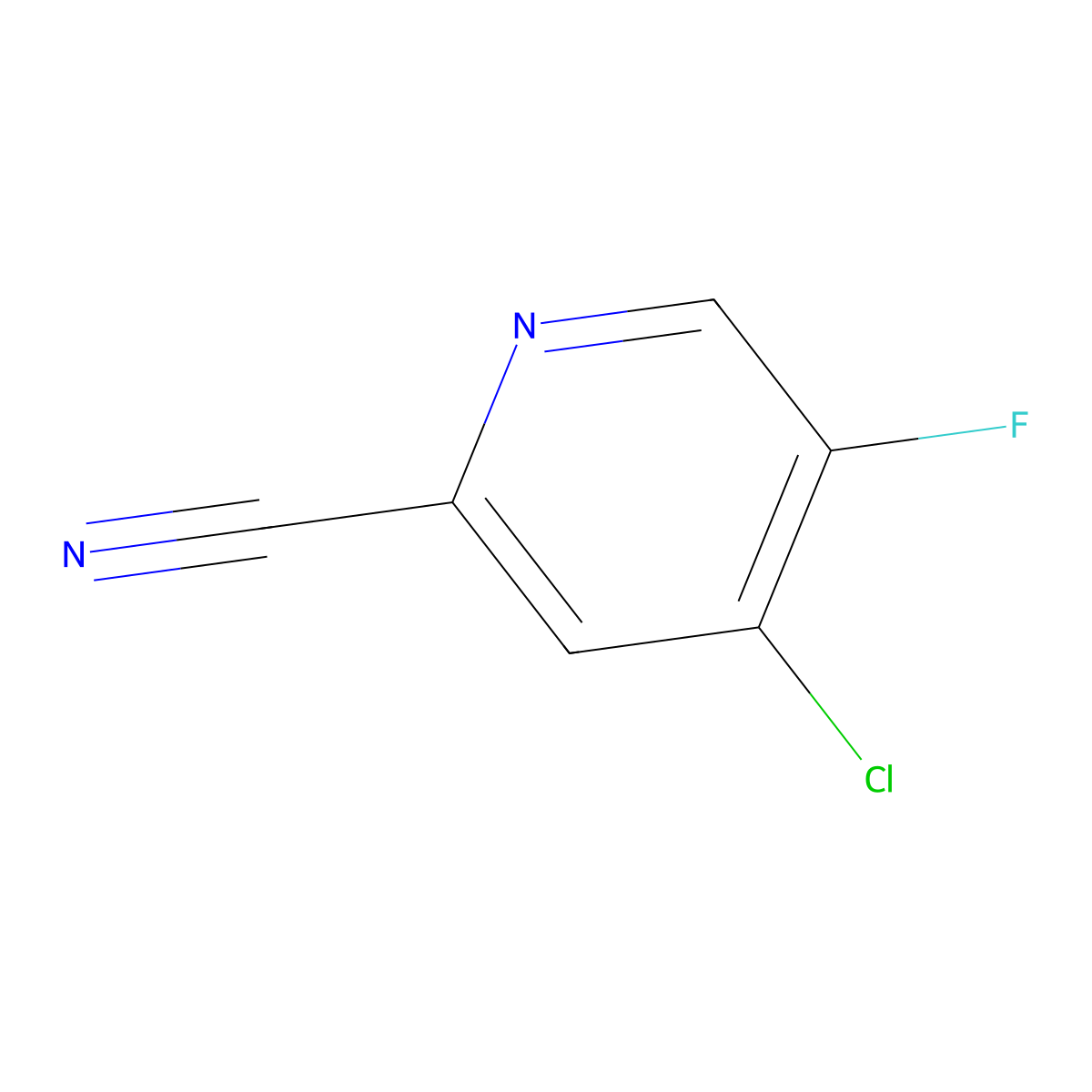 4-Chloro-5-fluoropicolinonitrile molecular structure, CAS 1260663-56-6