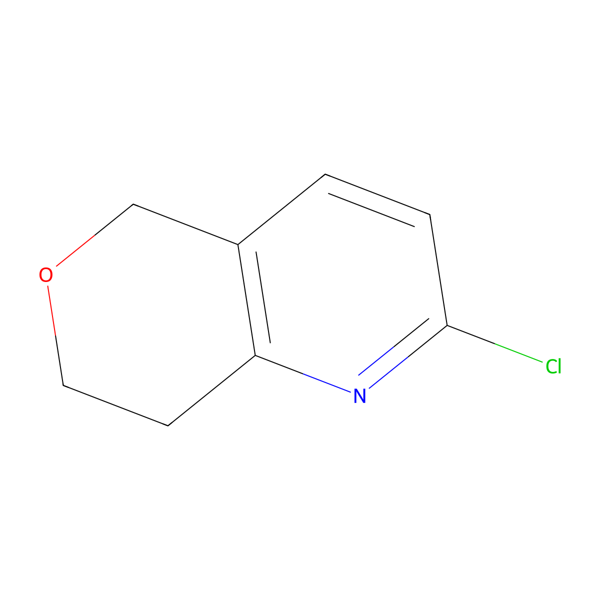 2-chloro-5H,7H,8H-pyrano[4,3-b]pyridine molecular structure, CAS 1260663-71-5