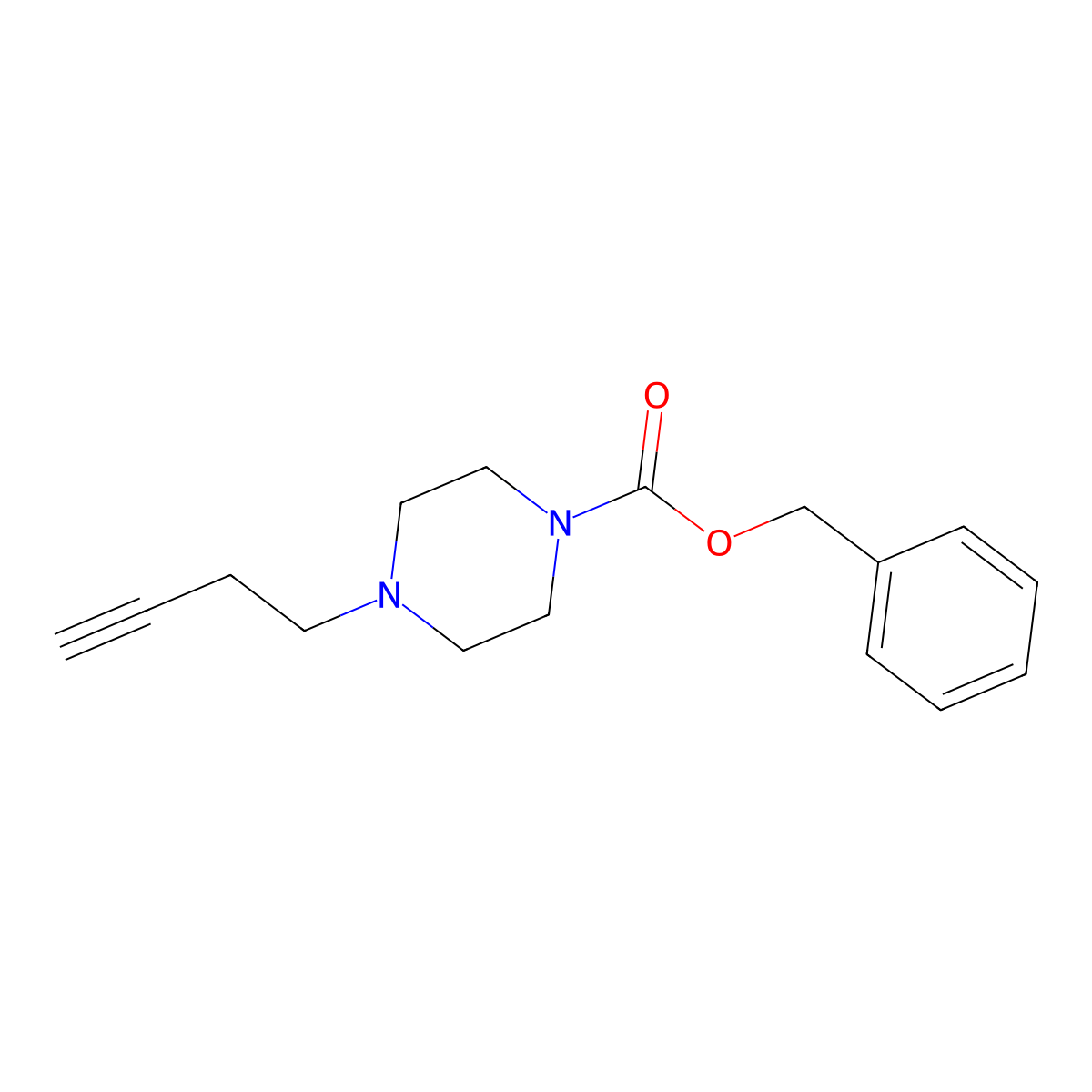 Benzyl 4-(but-3-yn-1-yl)piperazine-1-carboxylate molecular structure, CAS 1260663-72-6