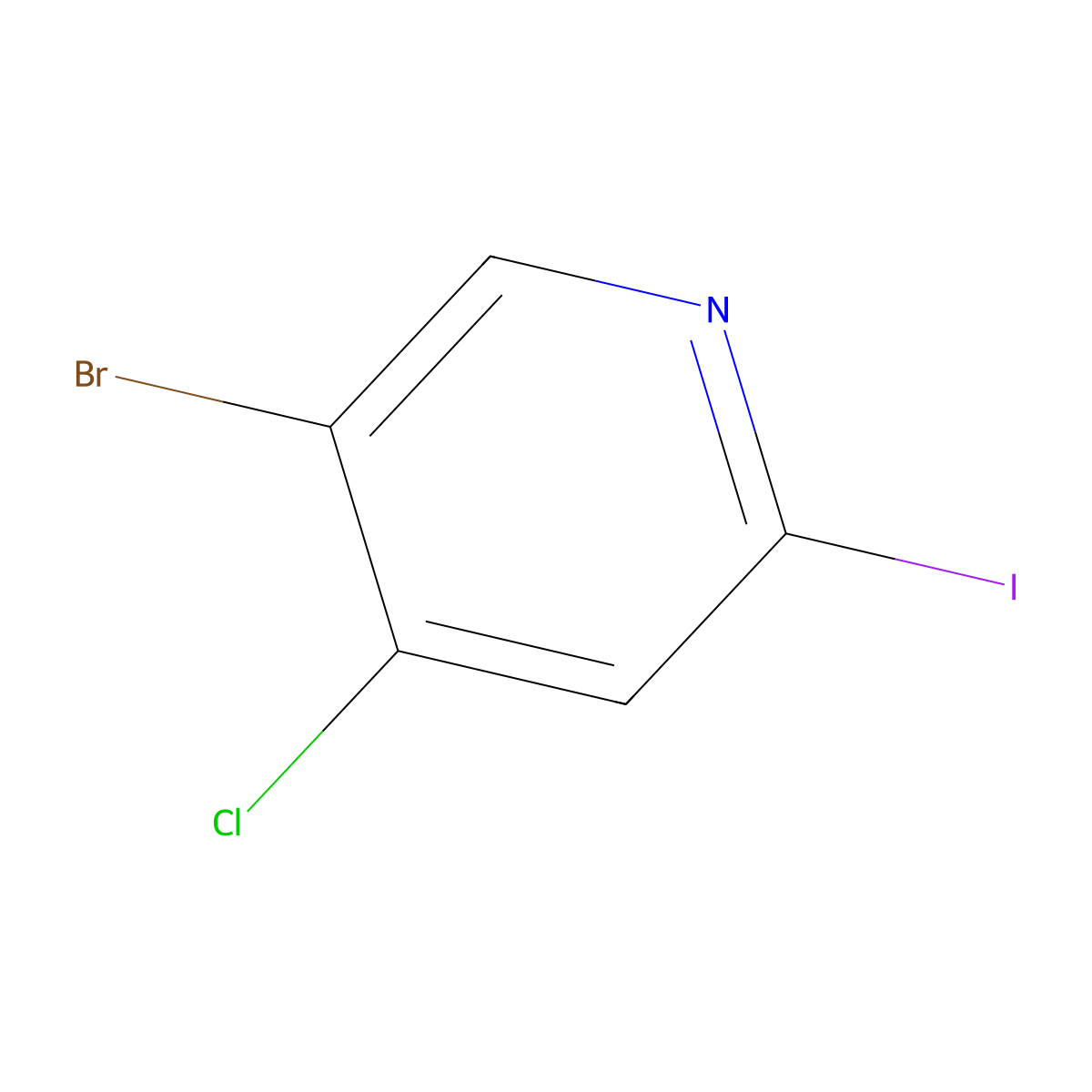 5-Bromo-4-chloro-2-iodopyridine molecular structure, CAS 1260663-75-9