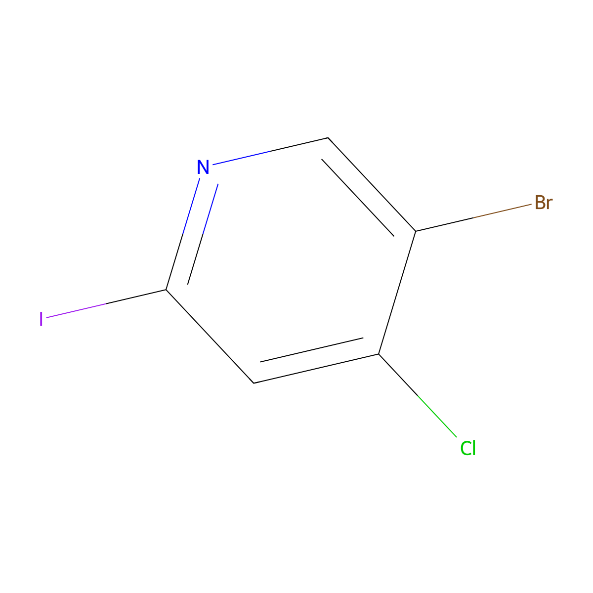 5-Bromo-4-chloro-2-iodopyridine molecular structure, CAS 1260663-75-9
