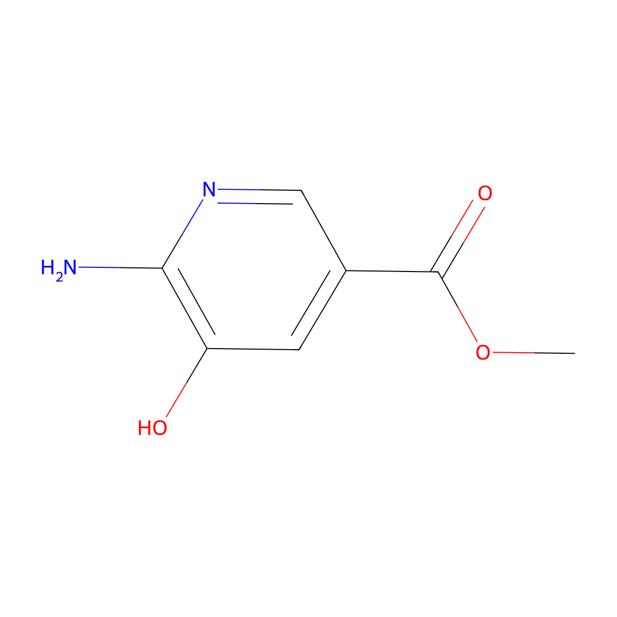 Methyl 6-amino-5-hydroxypyridine-3-carboxylate molecular structure, CAS 1260663-92-0