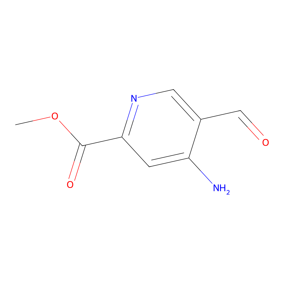 Methyl 4-amino-5-formylpyridine-2-carboxylate molecular structure, CAS 1260663-99-7