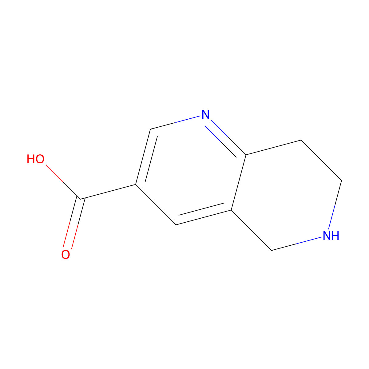 5,6,7,8-Tetrahydro-1,6-naphthyridine-3-carboxylic acid molecular structure, CAS 1260664-02-5
