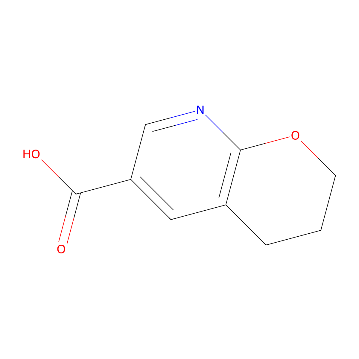 2H,3H,4H-pyrano(2,3-b)pyridine-6-carboxylic acid molecular structure, CAS 1260664-03-6