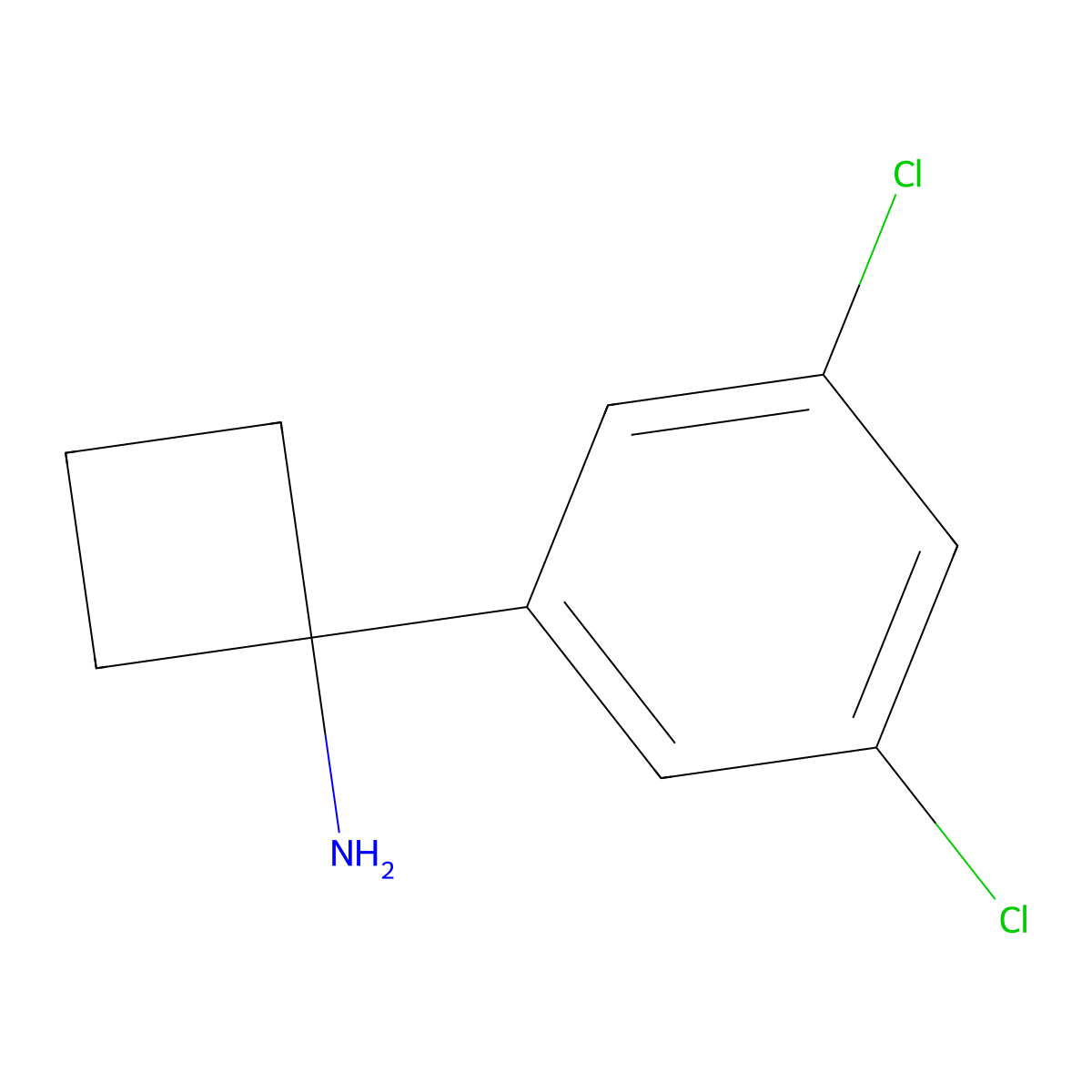 1-(3,5-Dichlorophenyl)cyclobutanamine molecular structure, CAS 1260664-04-7
