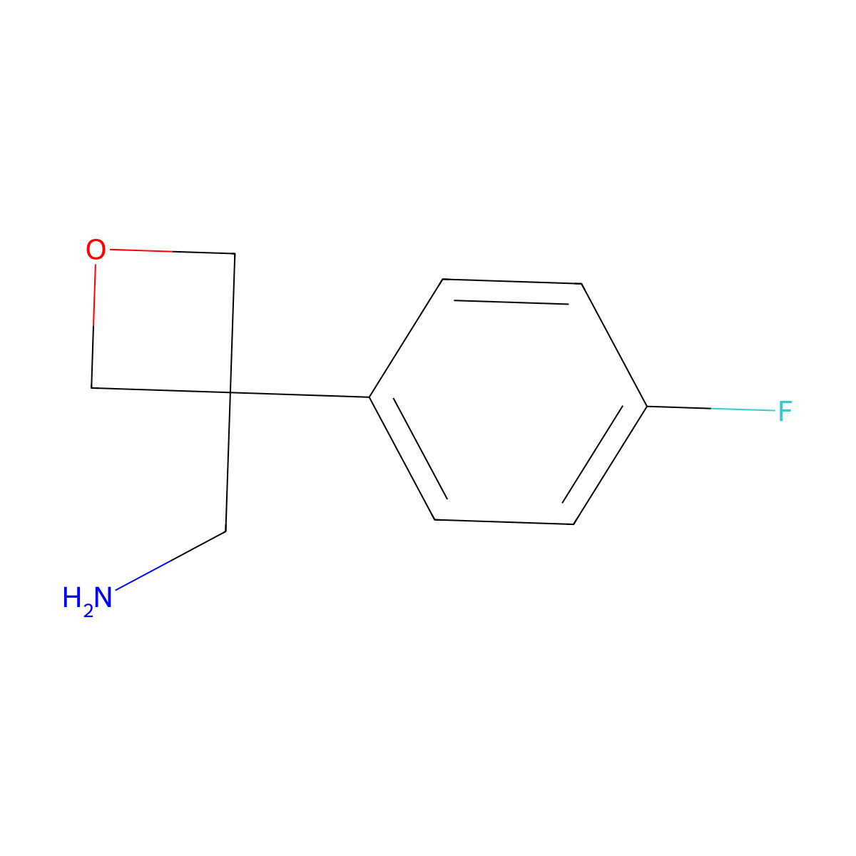 [3-(4-Fluorophenyl)oxetan-3-YL]methanamine molecular structure, CAS 1260664-08-1