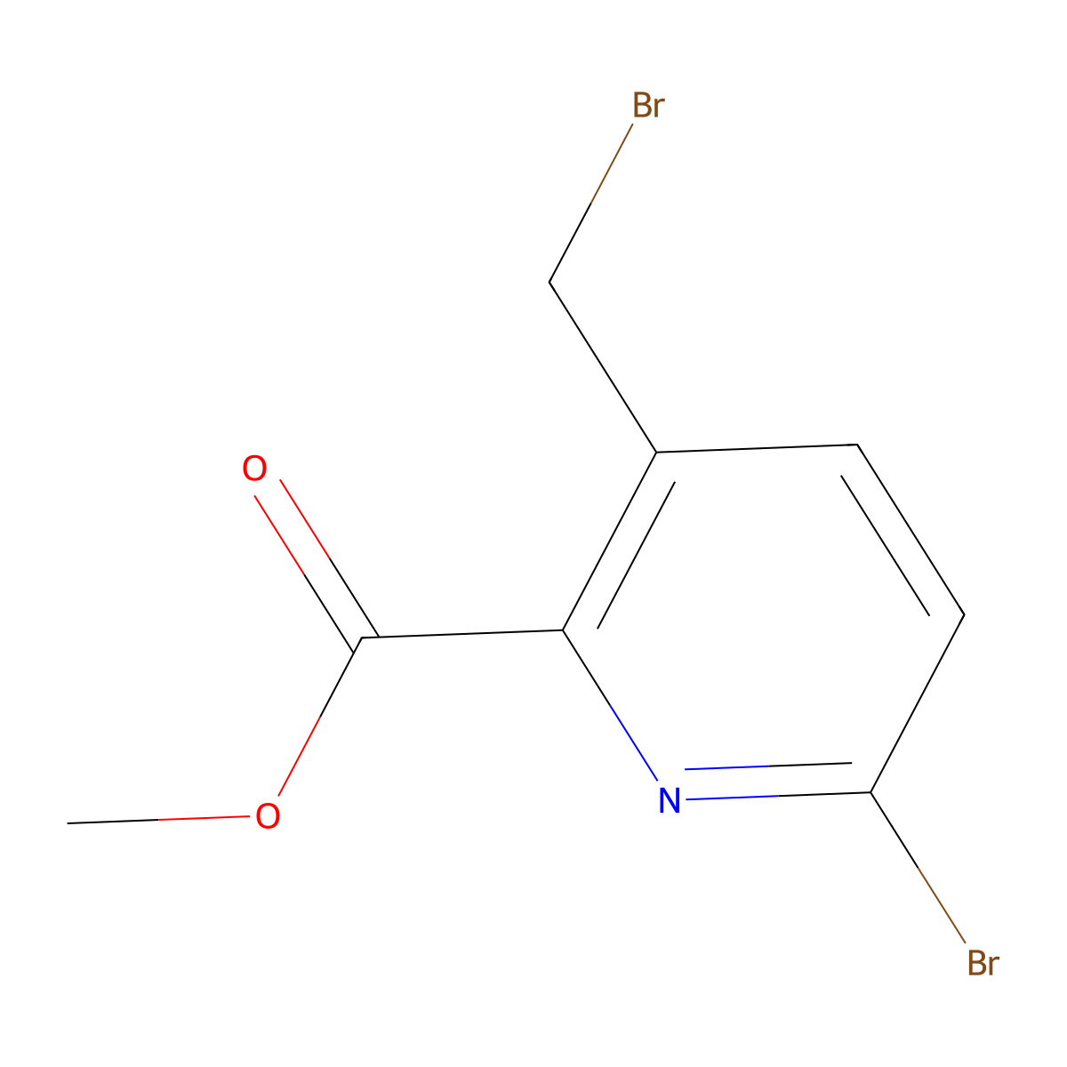 Methyl 6-bromo-3-(bromomethyl)pyridine-2-carboxylate molecular structure, CAS 1260664-11-6