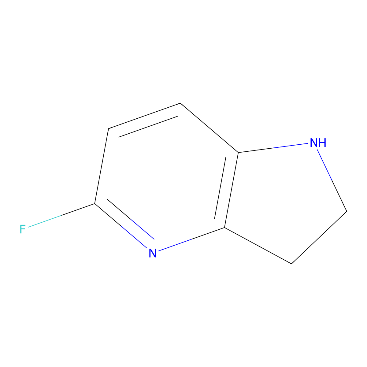 5-Fluoro-1H,2H,3H-pyrrolo[3,2-B]pyridine molecular structure, CAS 1260664-12-7