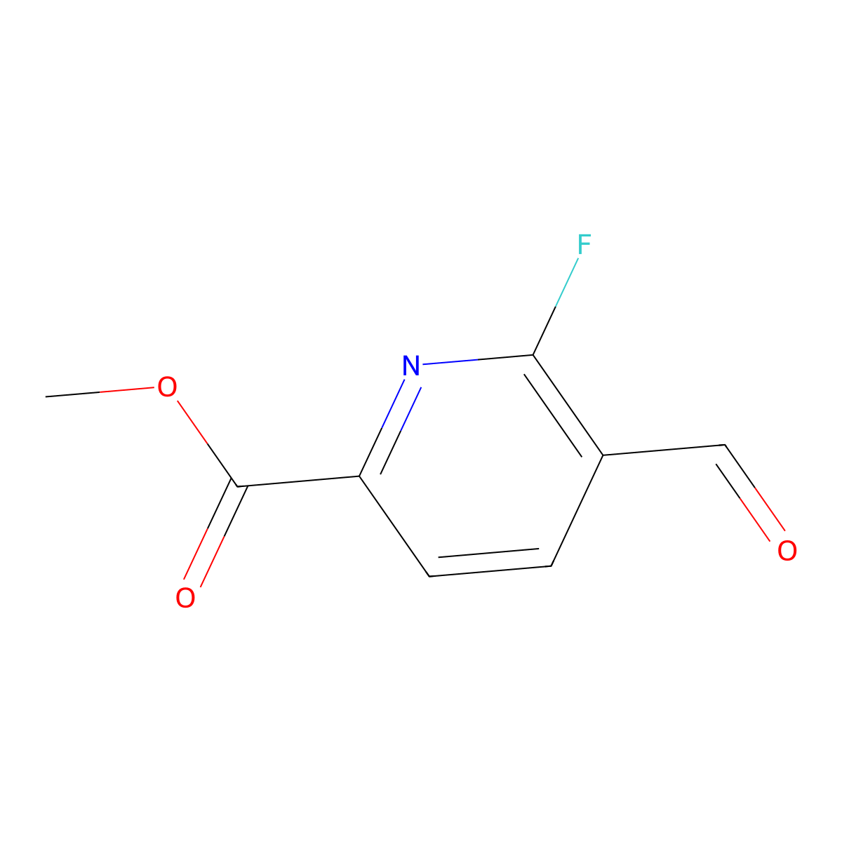 Methyl 6-fluoro-5-formylpyridine-2-carboxylate molecular structure, CAS 1260664-15-0