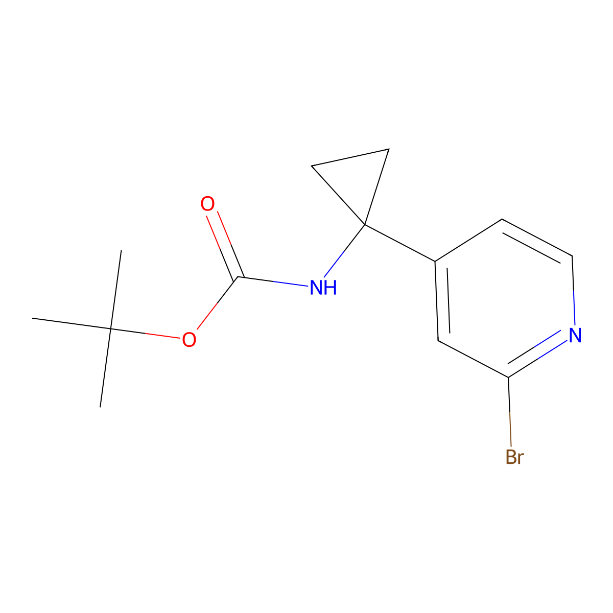 Tert-butyl 1-(2-bromopyridin-4-YL)cyclopropylcarbamate molecular structure, CAS 1260664-36-5