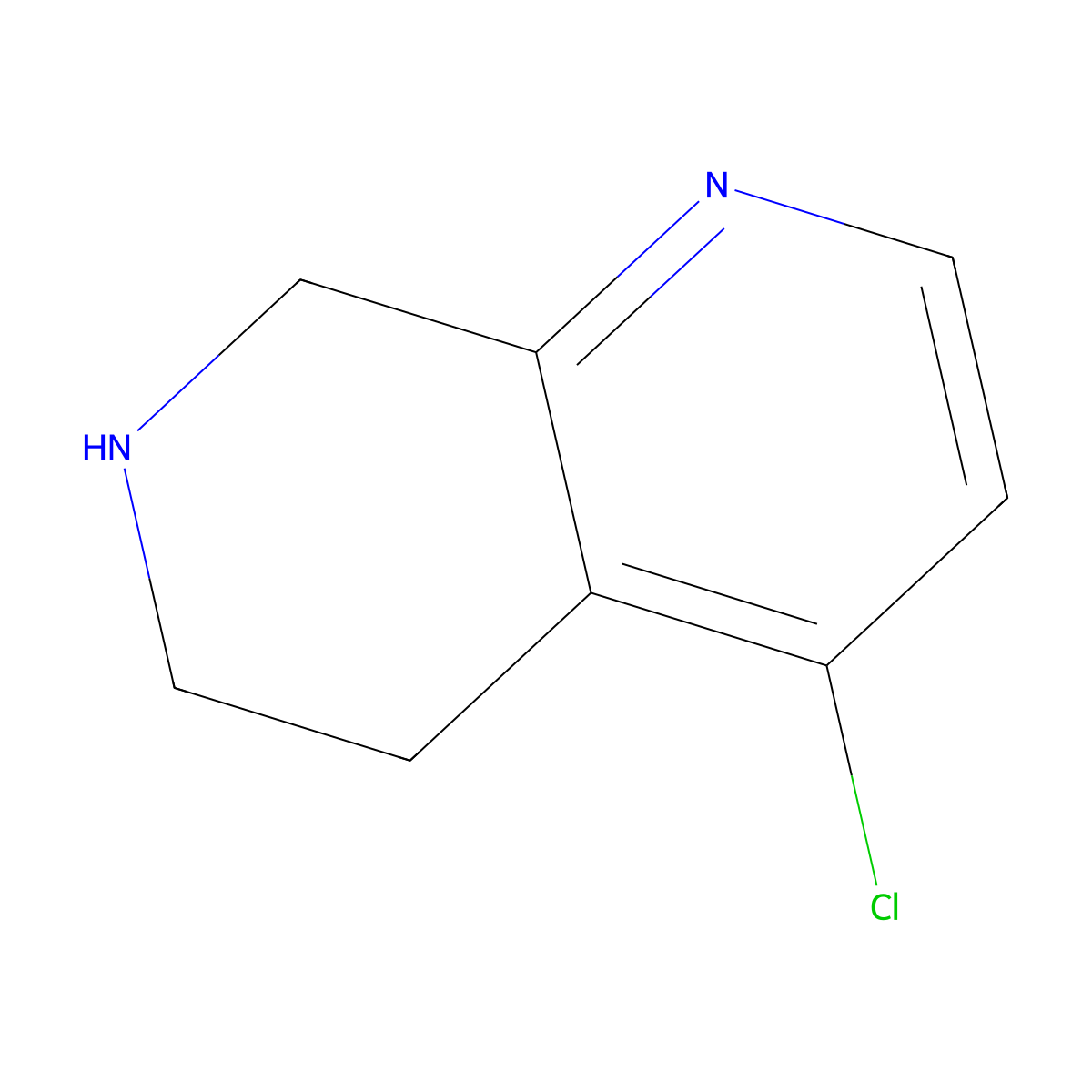 4-Chloro-5,6,7,8-tetrahydro-1,7-naphthyridine molecular structure, CAS 1260664-52-5