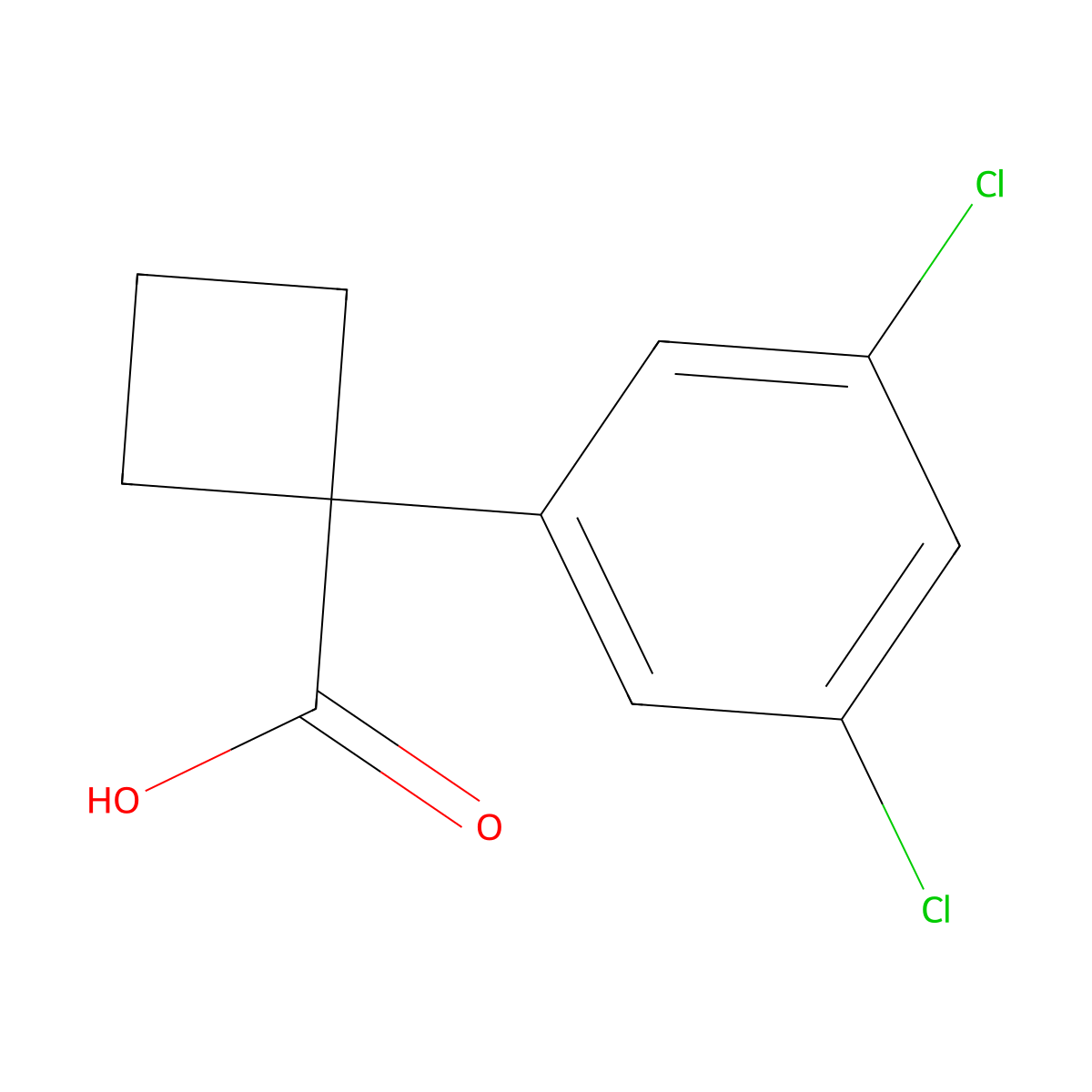 1-(3,5-Dichlorophenyl)cyclobutane-1-carboxylic acid molecular structure, CAS 1260664-54-7