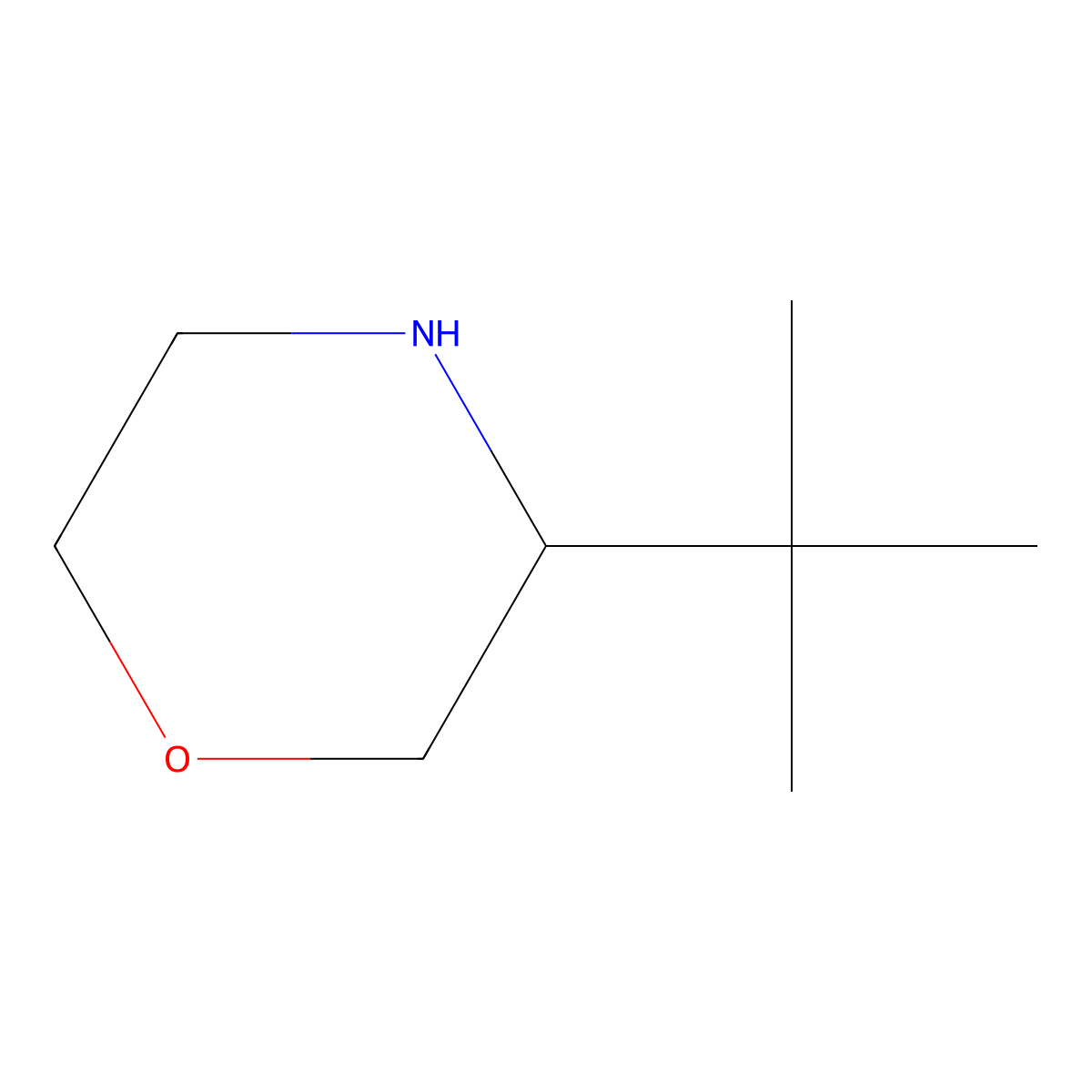 3-Tert-butylmorpholine molecular structure, CAS 1260664-66-1