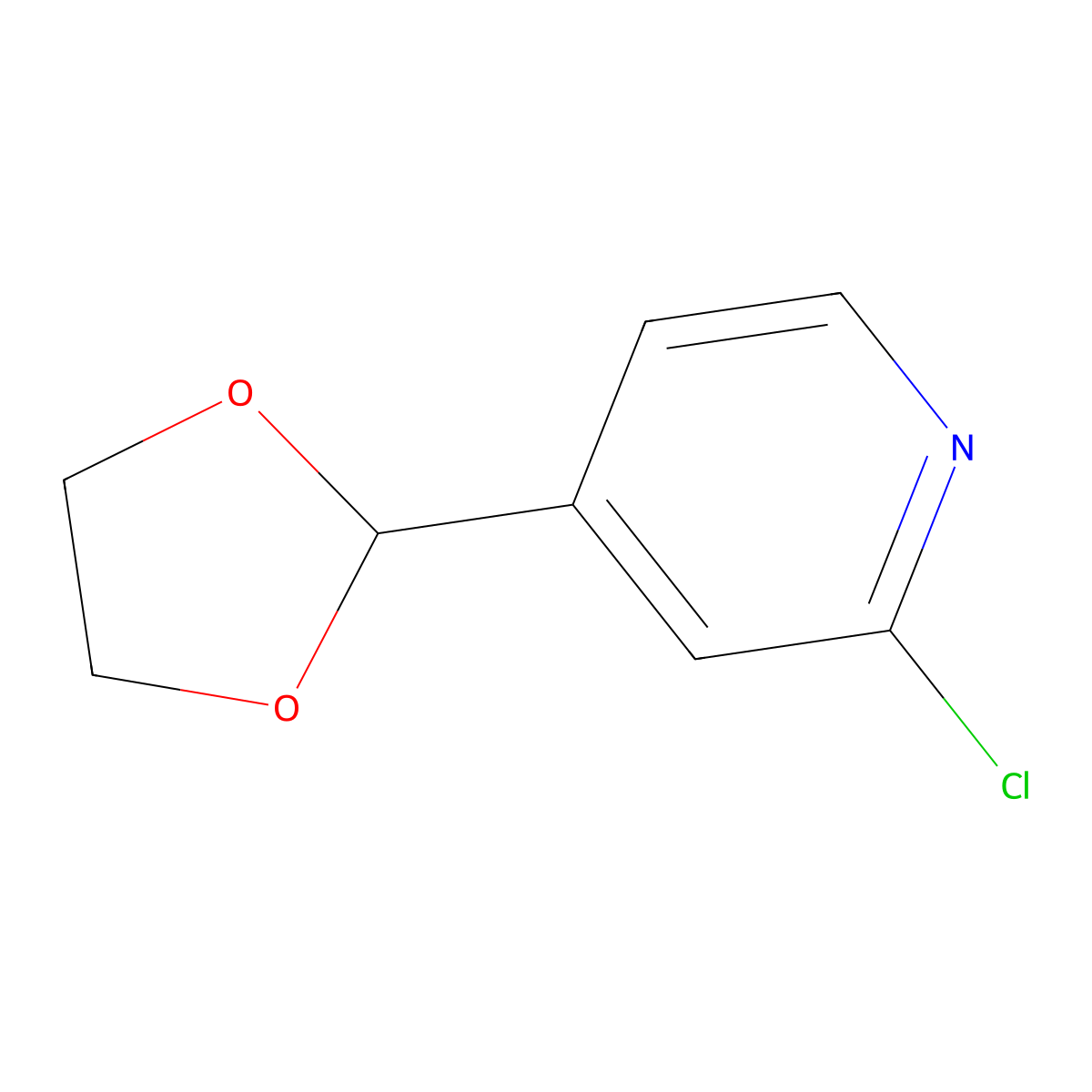 2-Chloro-4-(1,3-dioxolan-2-yl)pyridine molecular structure, CAS 1260664-72-9