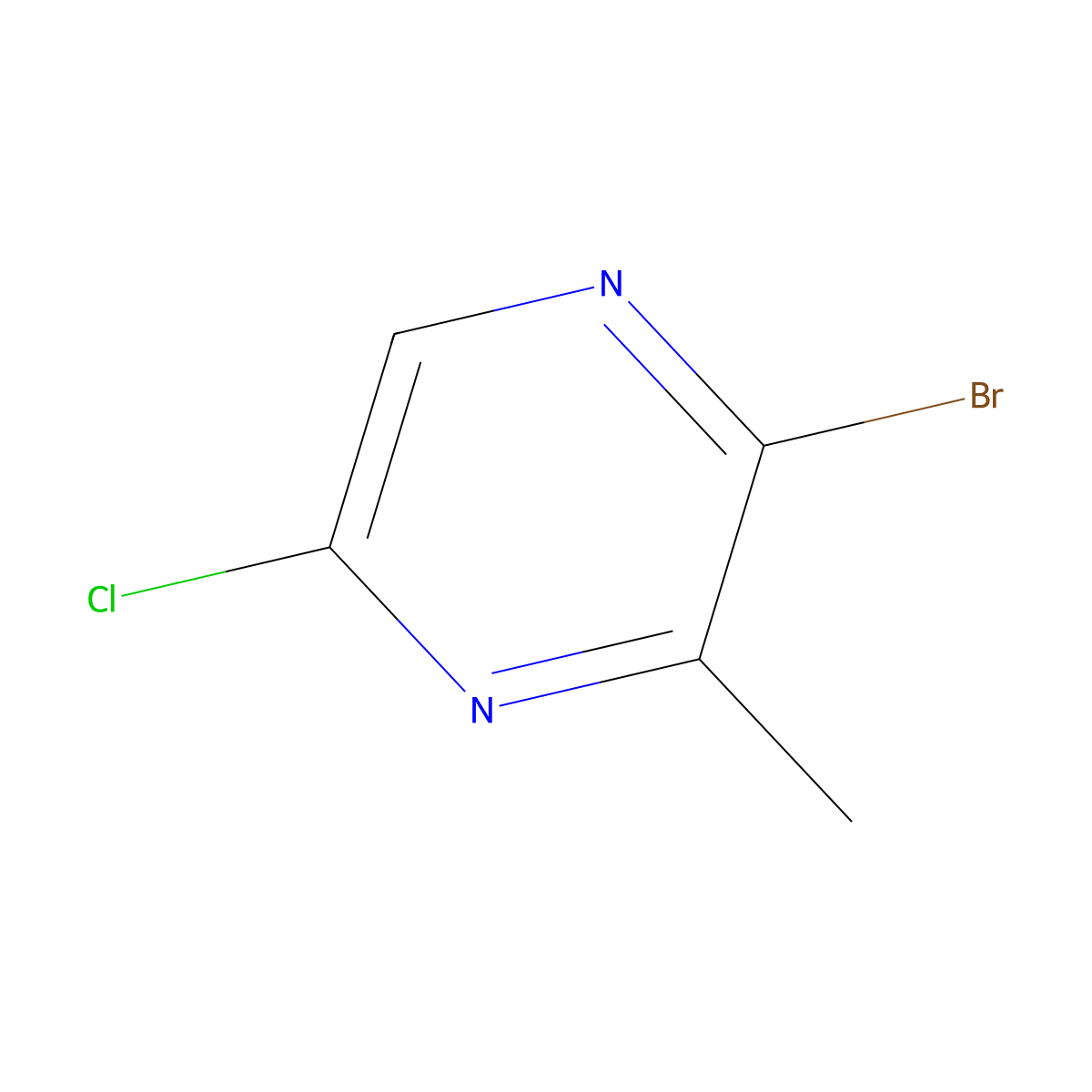 2-Bromo-5-chloro-3-methylpyrazine molecular structure, CAS 1260664-82-1