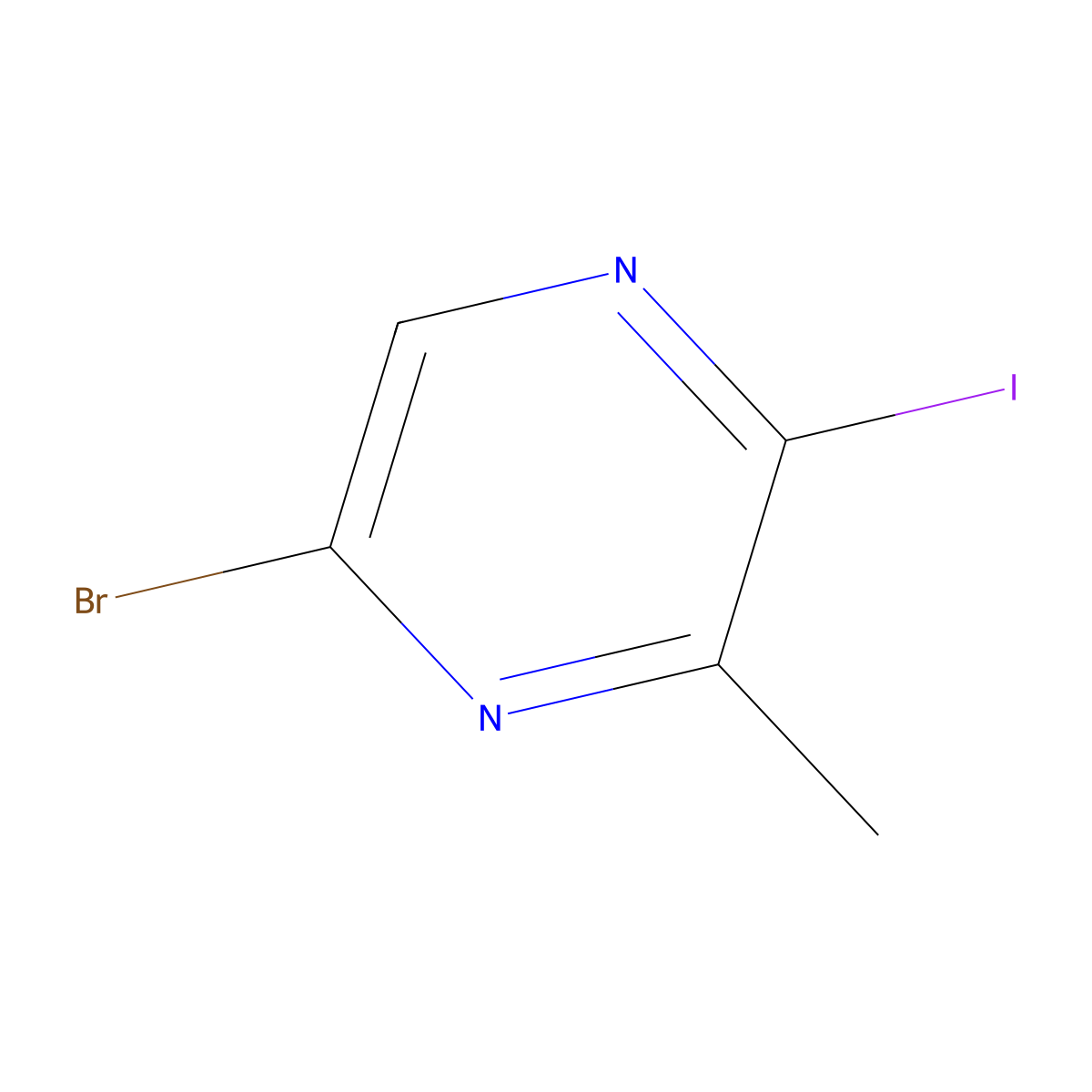 5-Bromo-2-iodo-3-methylpyrazine molecular structure, CAS 1260664-84-3