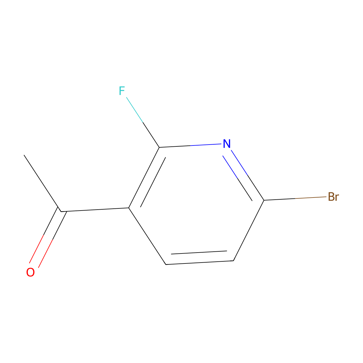 1-(6-Bromo-2-fluoropyridin-3-yl)ethan-1-one molecular structure, CAS 1260664-92-3