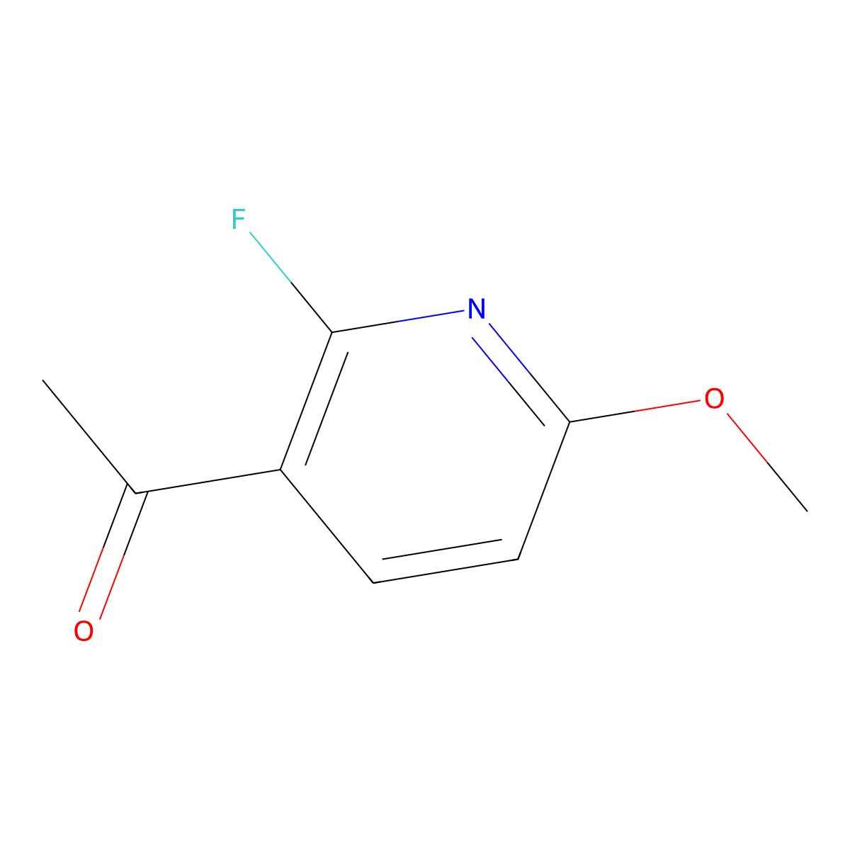 1-(2-Fluoro-6-methoxypyridin-3-YL)ethan-1-one molecular structure, CAS 1260664-95-6